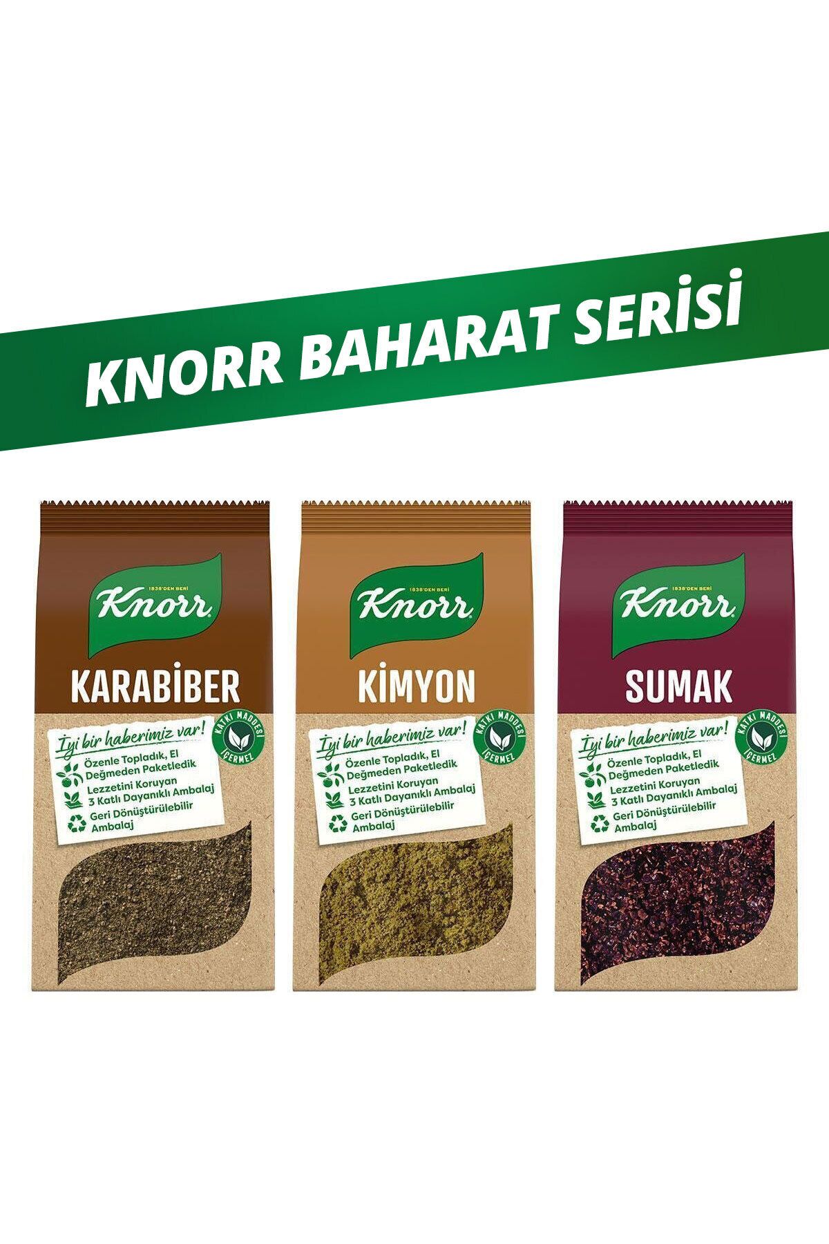 Knorr Baharat Serisi Kimyon 65gr Sumak 70gr Karabiber 60gr
