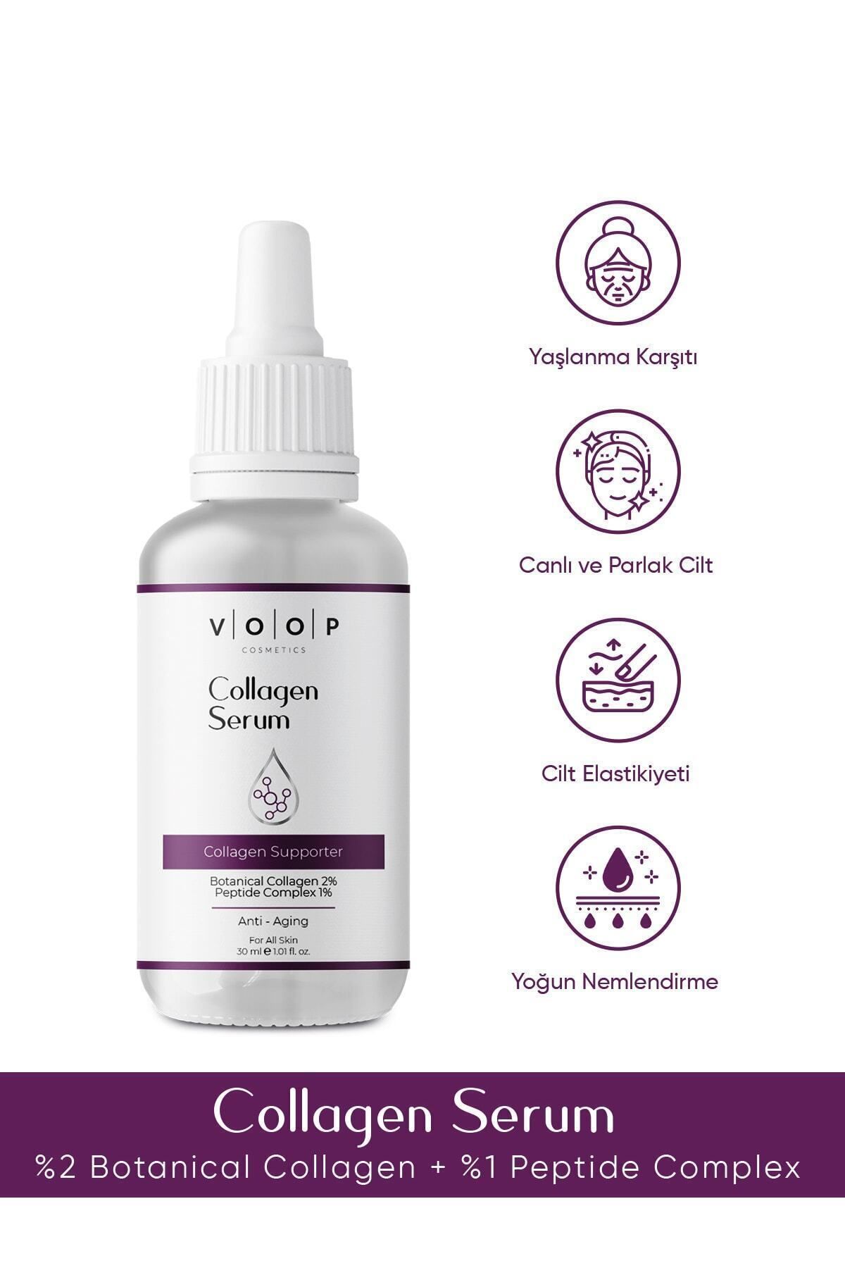 VOOP Collagen Serum | Yaşlanma Karşıtı %2 Botanik Collagen %1 Peptit - 30 ml