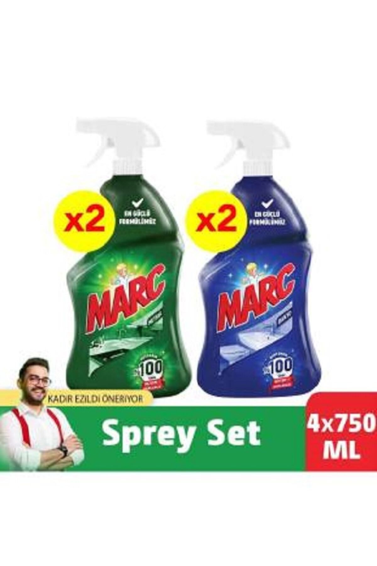 Marc Banyo Mutfak Temizleyici Yağ Çözücü ve Kireç Sökücü Sprey Set 4x750 ml