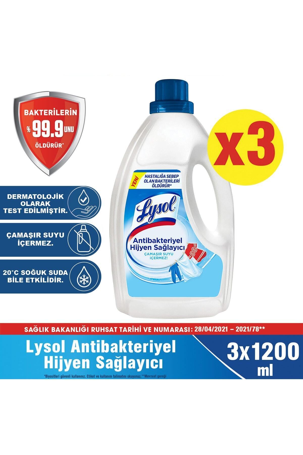 Lysol Çamaşırlar için Hijyen Sağlayıcı 3x1200 ml