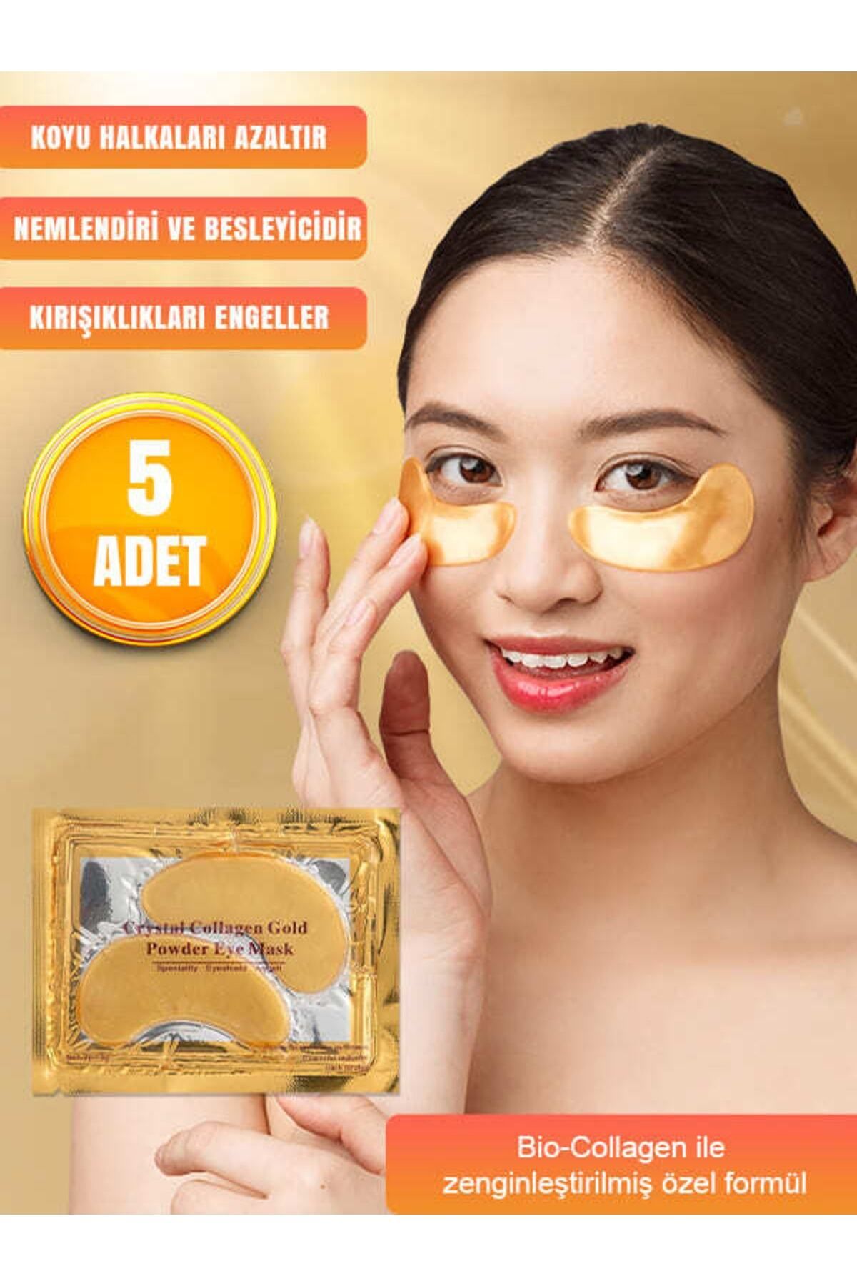 Ocean Altın Maske ( Göz Altı Için ) Bio-collagen- 5 Adet