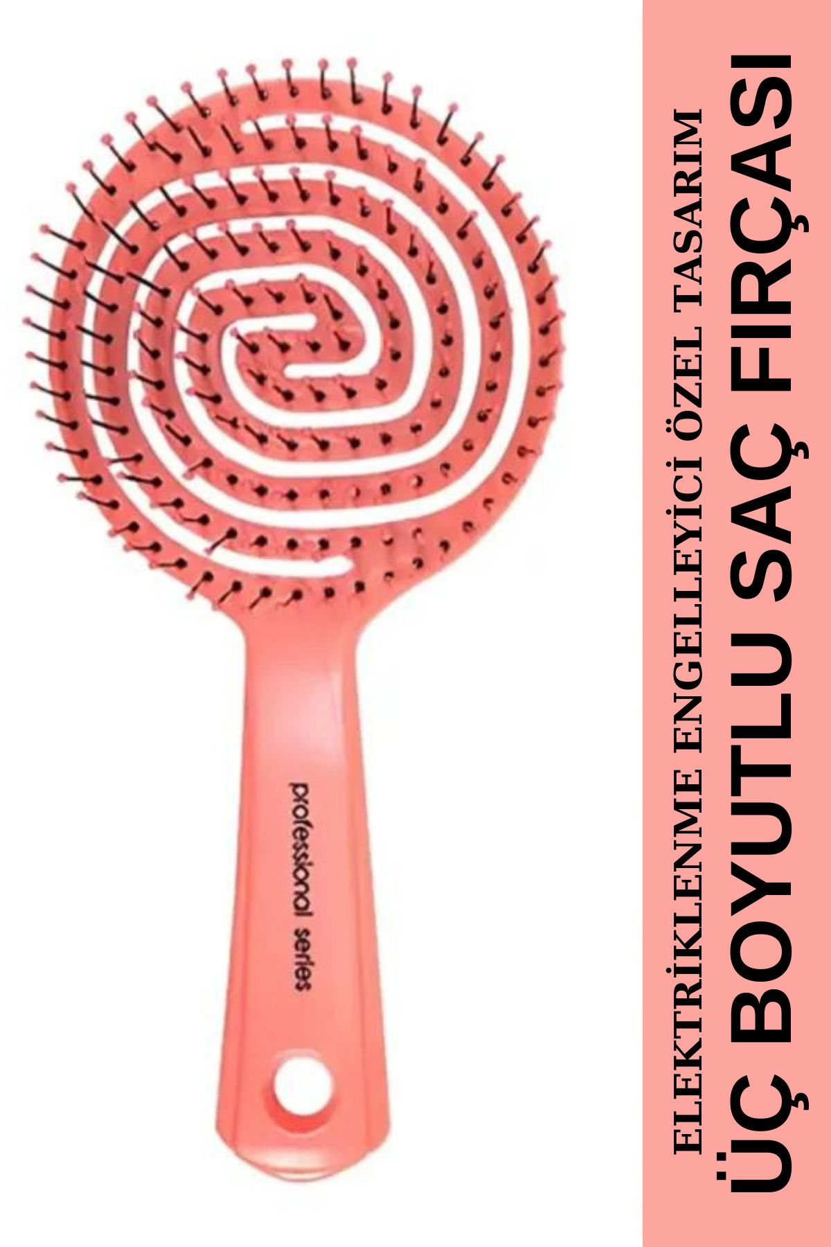 Layes pembe pro üç boyutlu tarak oval saç açıcı fırça