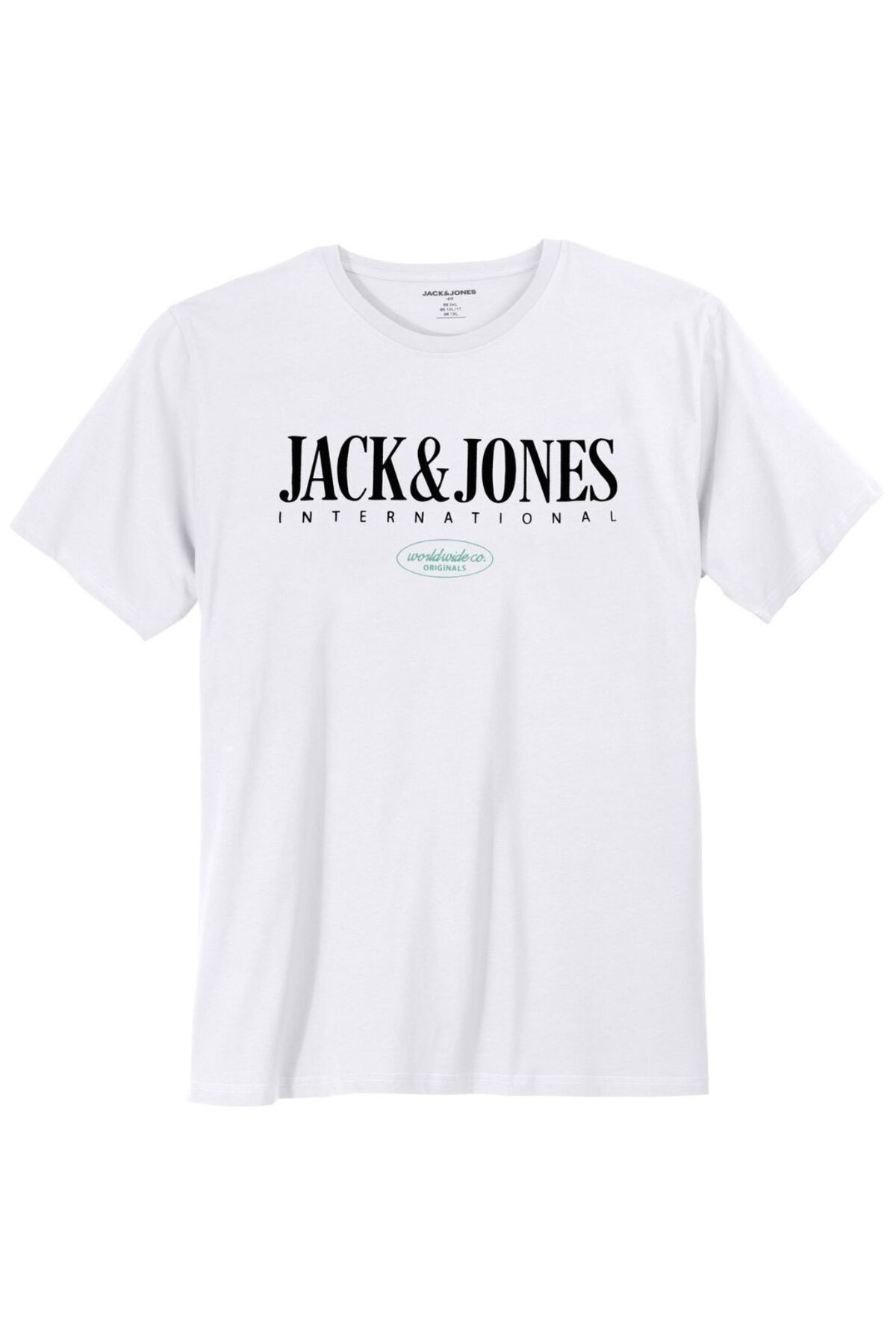 Jack & Jones Jorlucca Tee Ss Crew Neck 1 Fst Pls Erkek Beyaz Büyük Beden Tshirt 12257587-01