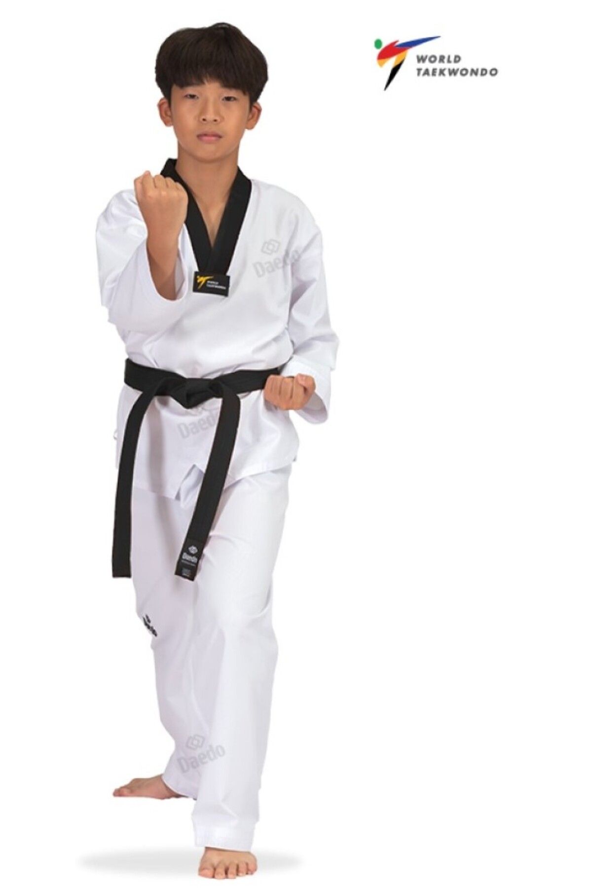 Dae Do Taekwondo Elbisesi Fitilli Siyah Yaka TA 1021