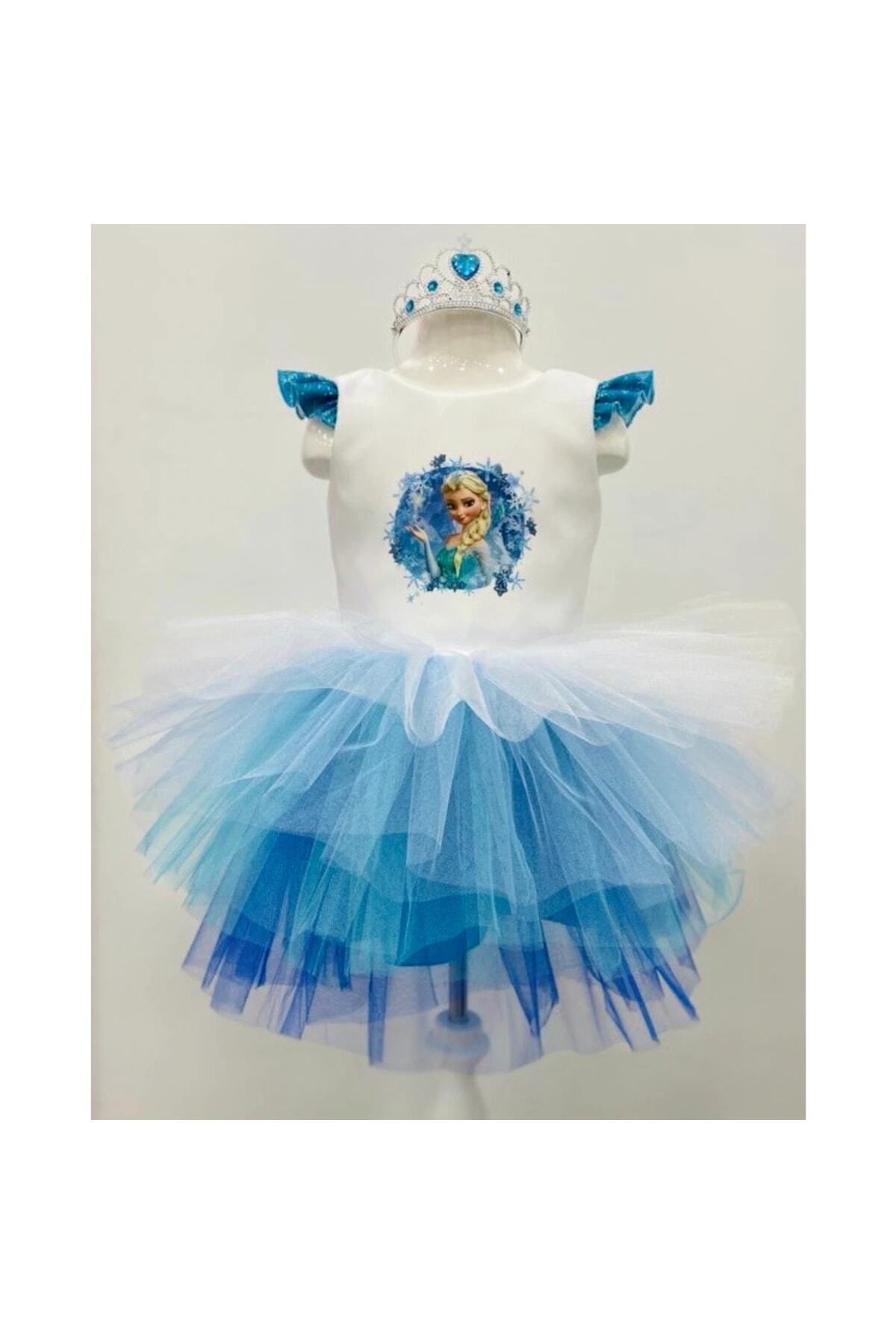 YAĞMUR KOStütüM Elsa Karlar Ülkesi Model Kız Çocuk Doğumgünü Parti Elbisesi Kostümü