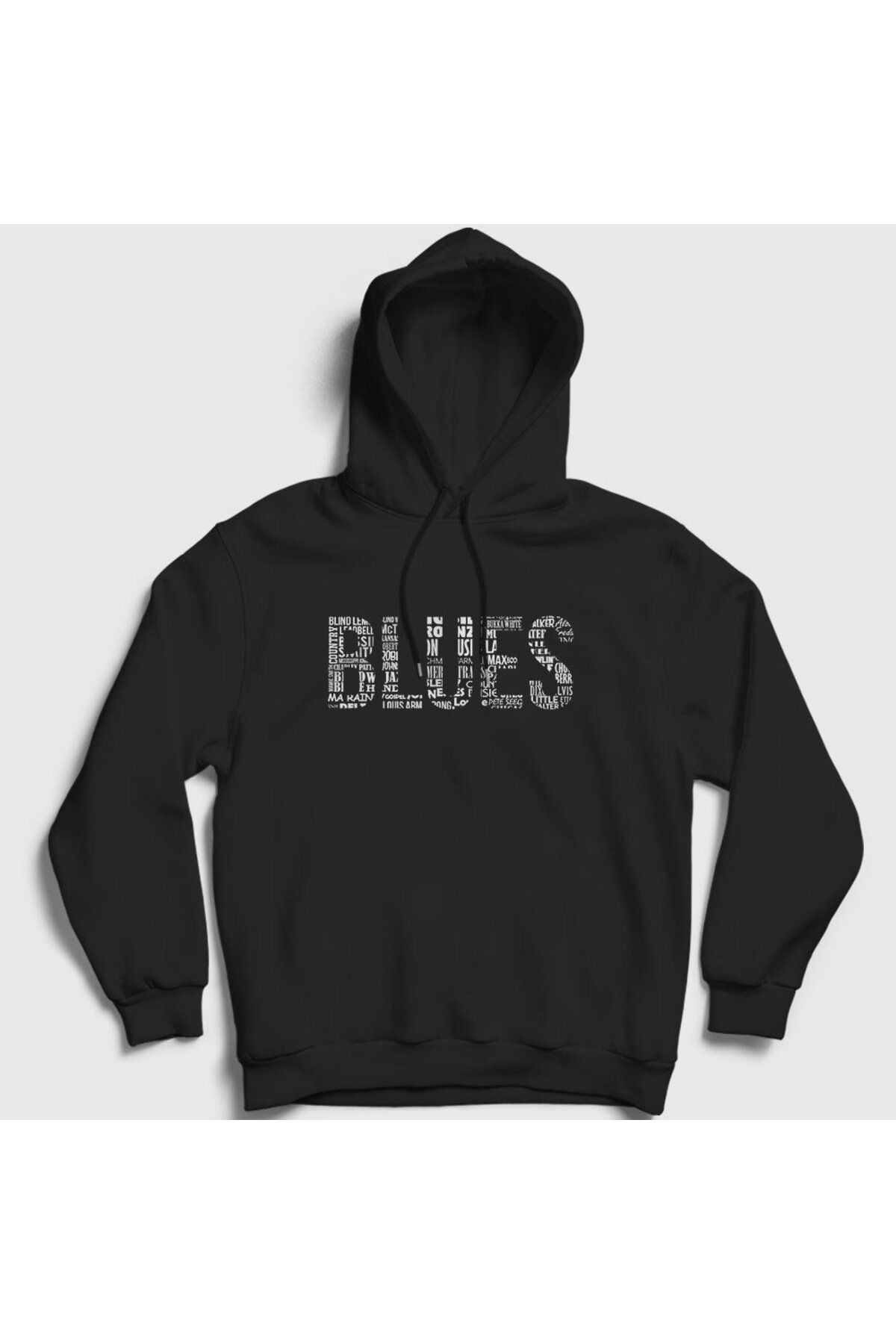 Tisort.ist Unisex Siyah Blues Kapüşonlu Sweatshirt 105282tt