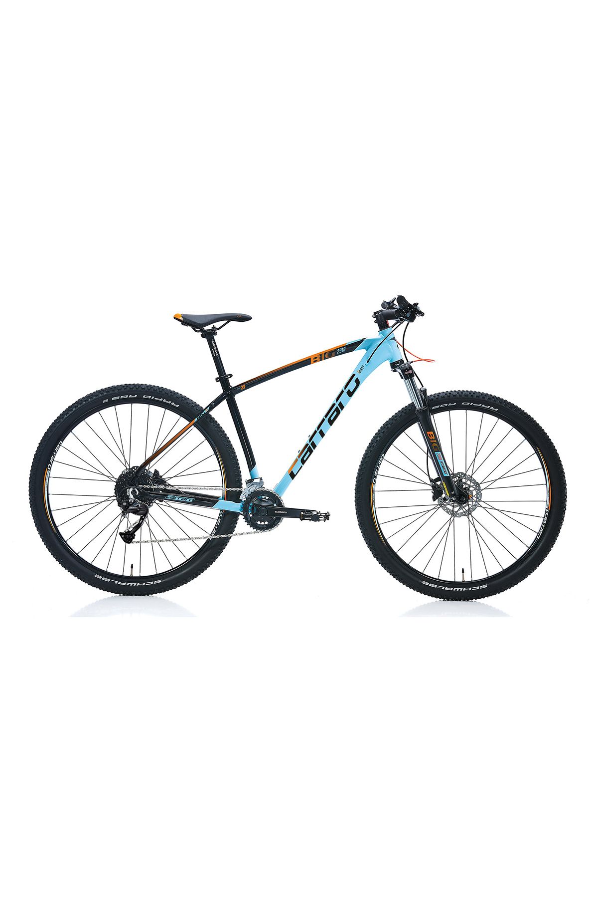 Carraro Big 2918 29 jant Dağ Bisikleti 44 Kadro Açık Mavi Siyah Turuncu
