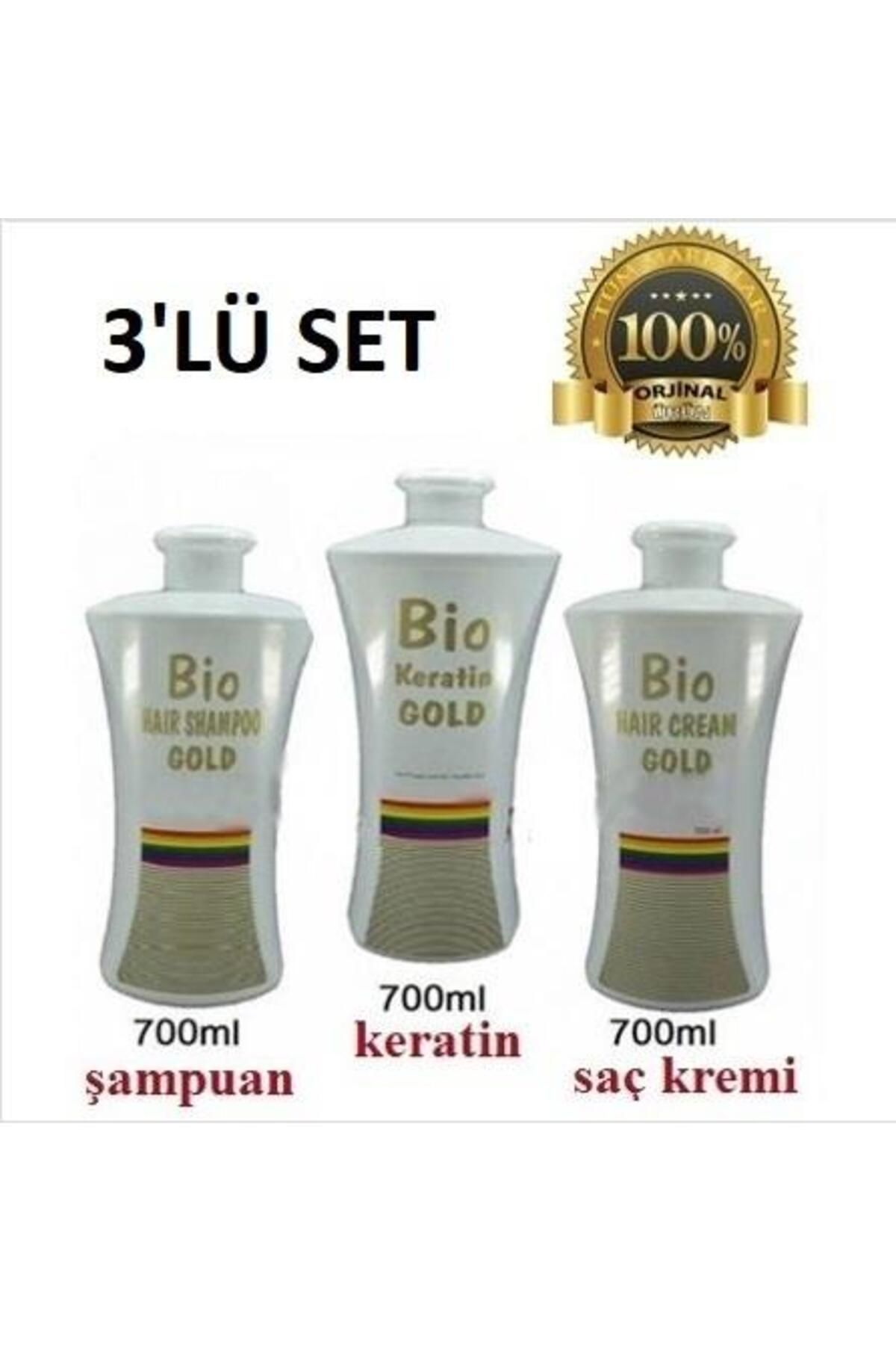 Bio Keratin Gold Profesyonel Brezilya Fönü 700 ml 3 Lü Set