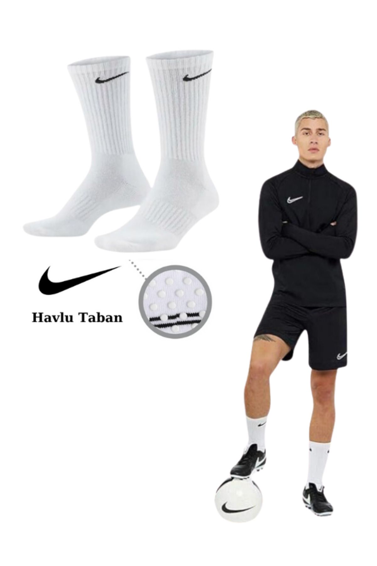 Socks Sirius Futbol Pro Kaymaz Silikon Taban Havlu Dikişsiz Maç Sporcu Çorabı Tozluk Halı Saha Çorap