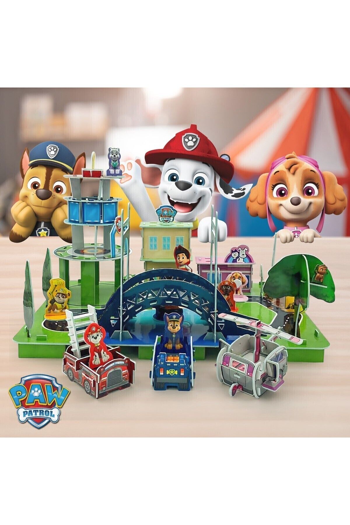 LAÇO KİDS Paw Patrol City 3D Puzzle Büyük Hikaye Oyun Alanı 126 Parça