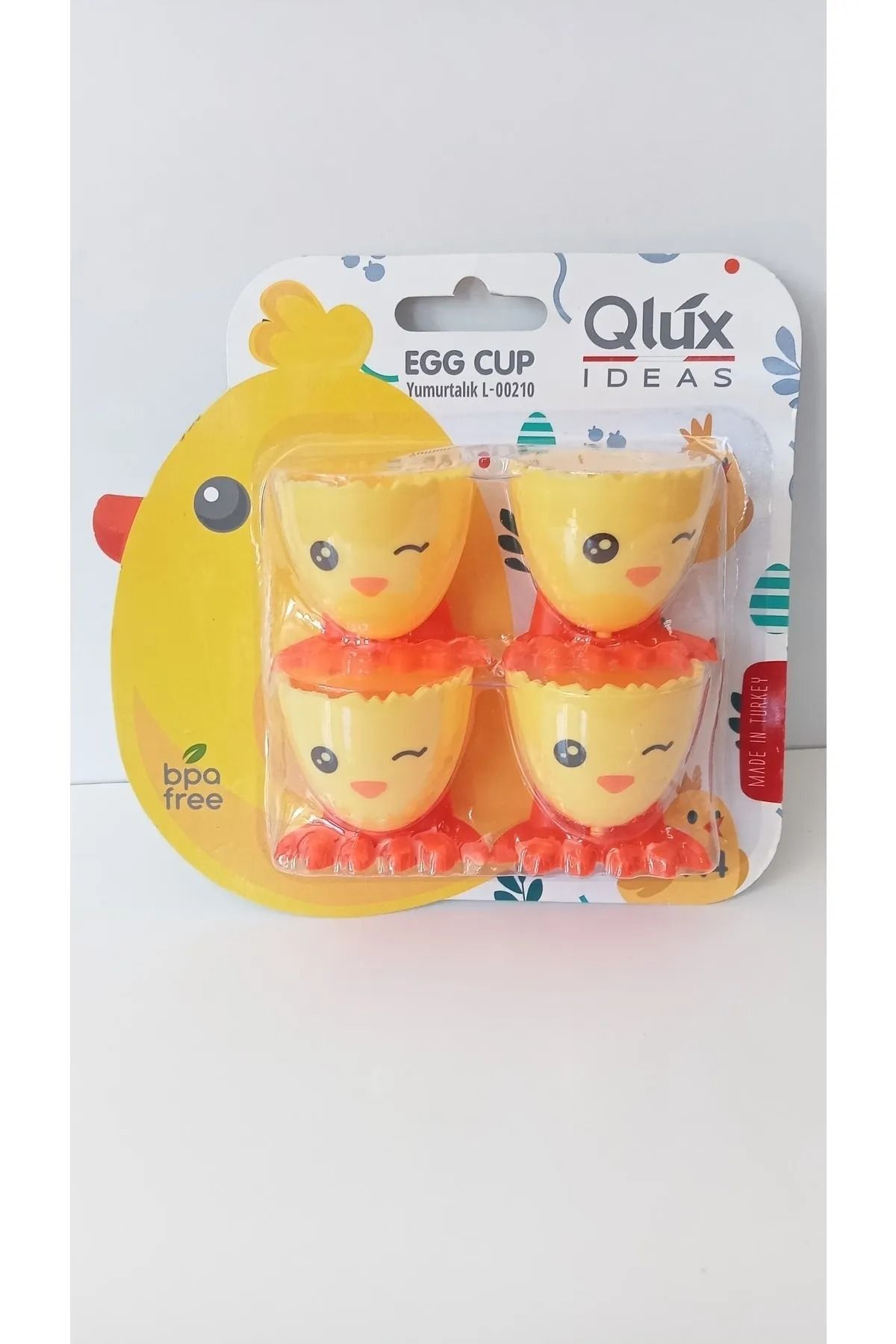 QLUX IDEAS 4'lü Yumurta yemeyi sevdiren civciv çocuk kahvaltı seti beslenme yumurtalık
