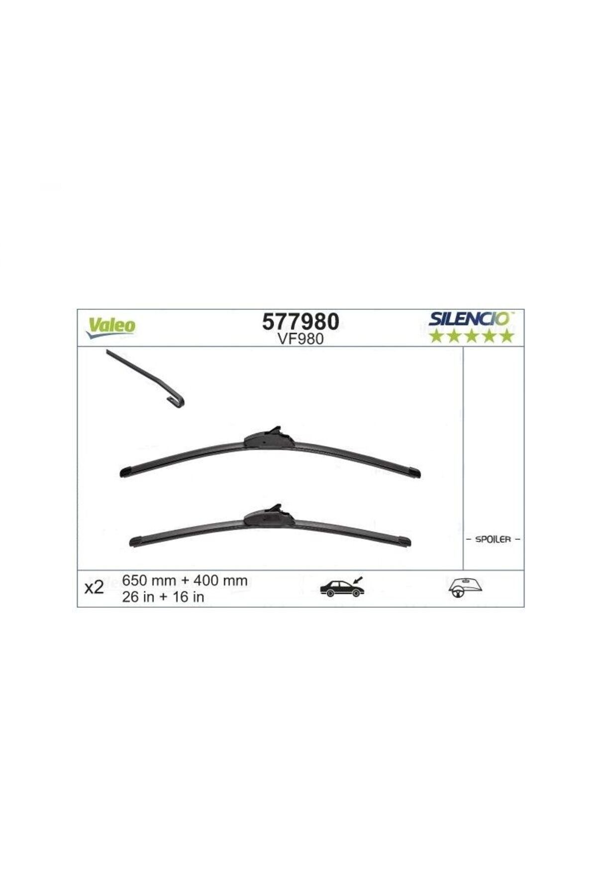 Valeo SİLECEK SÜPÜRGESİ ÖN MUZ TİPİ SİLENCİO (SESİZLİK) TOYOTA RAV4 A4 2012- (650mm+400mm)