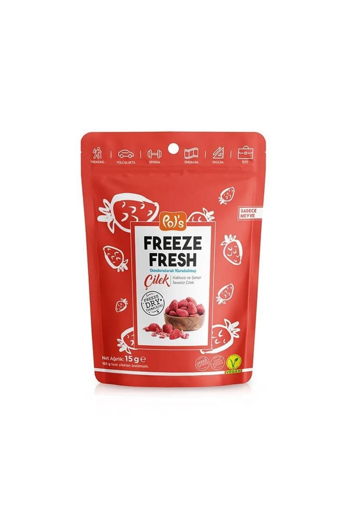 Pol's Freeze Fresh Dondurularak Kurutulmuş Çilek 15 gr