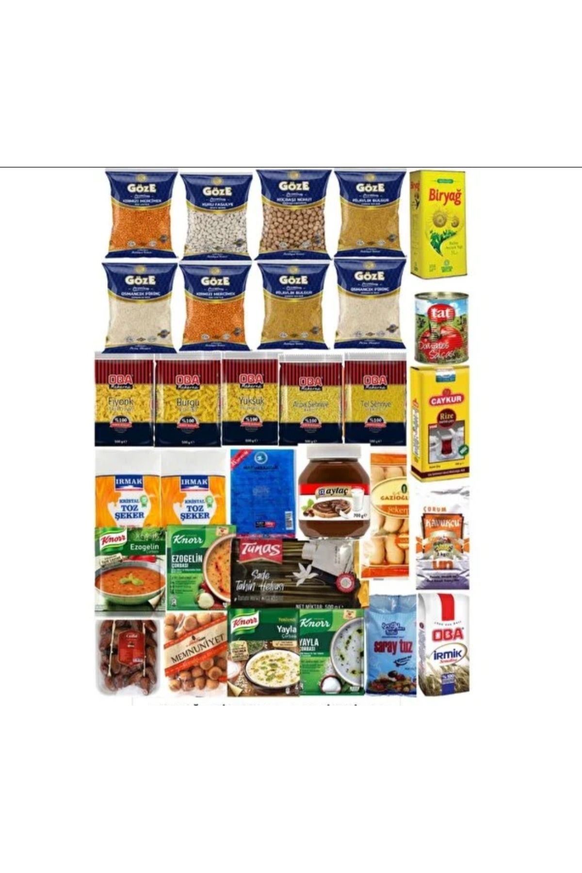 Biryağ Ramazan paketi kumanya yardım gıda erzak kolisi mega paket 26 parça çeşit 24,6 kg