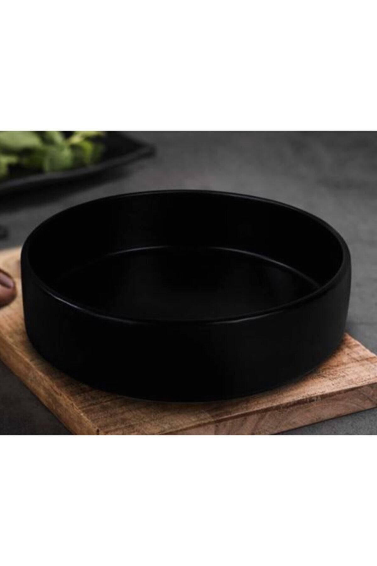 Keramika 21 Cm Stackable Yemek/salata Tabağı Siyah