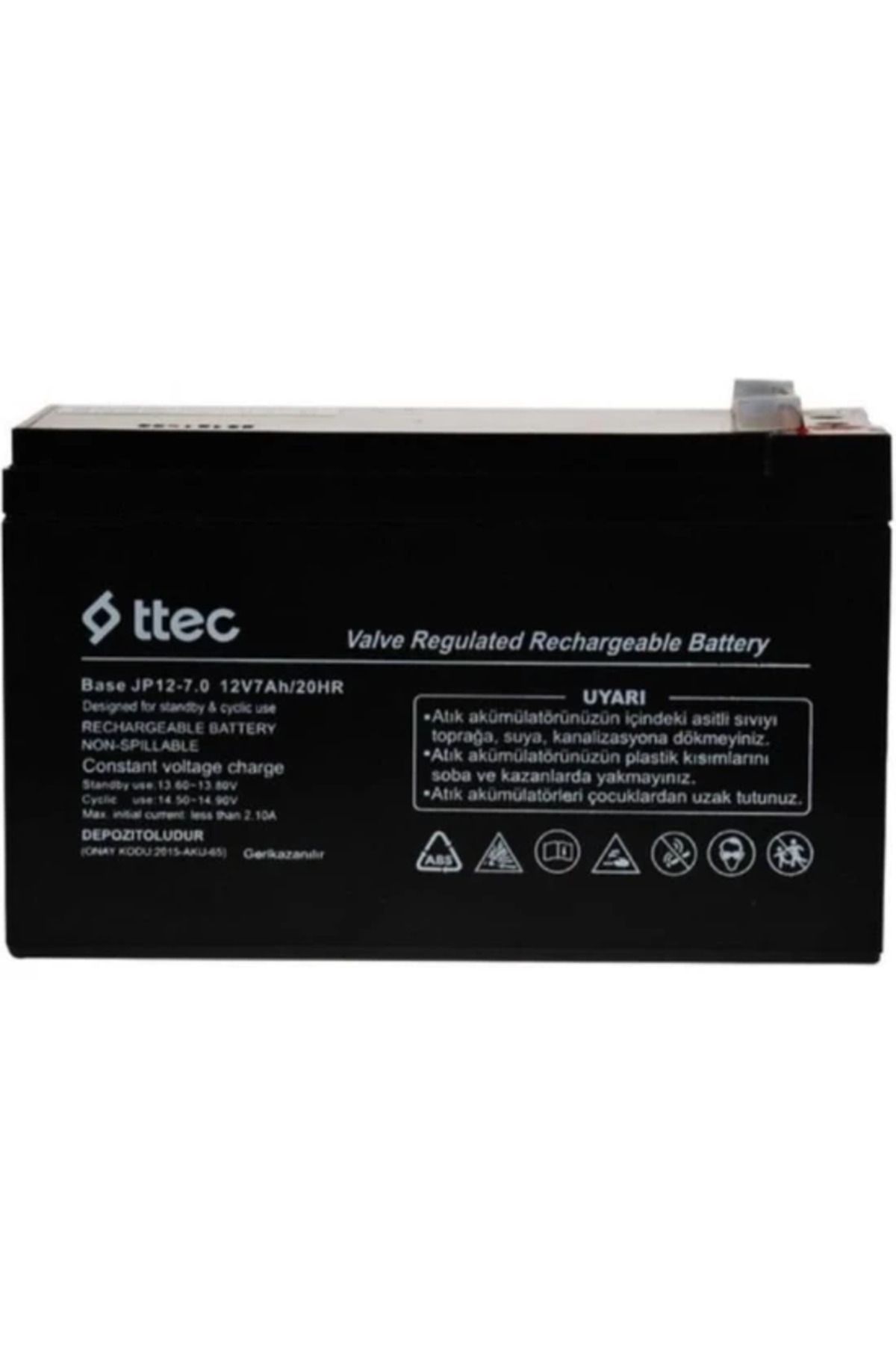 Ttec HHM_ 12V 7AH Kuru Akü (150*65*90MM) - 7 Amper 12 Volt Akü.battery