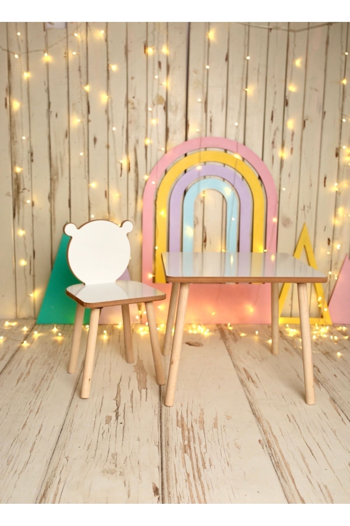 MT Yapı Dekorasyon Çocuk Oyun Etkinlik Masası-montessori Aktivite Masası- kız Çocuk Çalışma Masa Sandalye