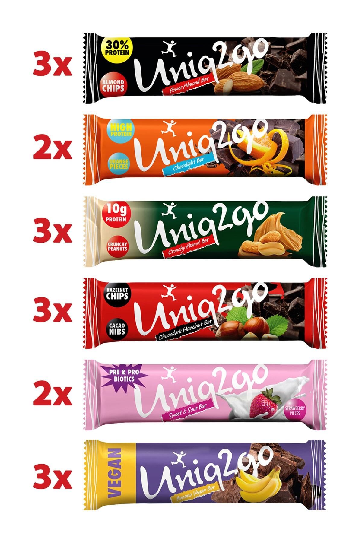 Uniq2go Karışık Midi Seri 16 Adet Protein Bar