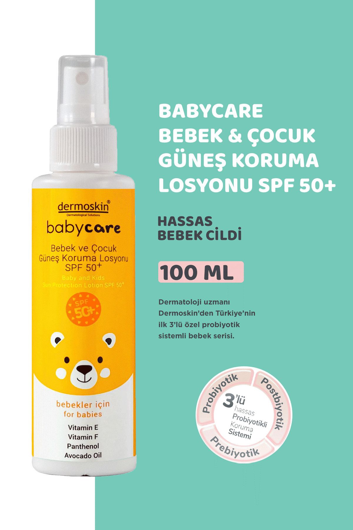 Dermoskin Babycare Bebek Ve Çocuk Güneş Koruma Losyounu Spf 50 100 ml