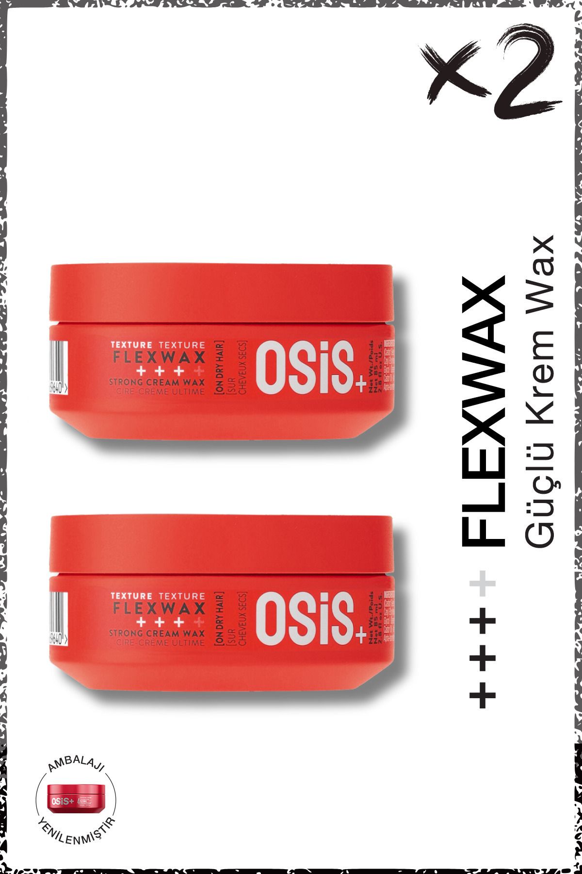 Osis Flexwax Ultra Güçlü Doku Veren Krem Wax 85ml x 2 Adet | Yeniden Şekillendirilebilen Stiller