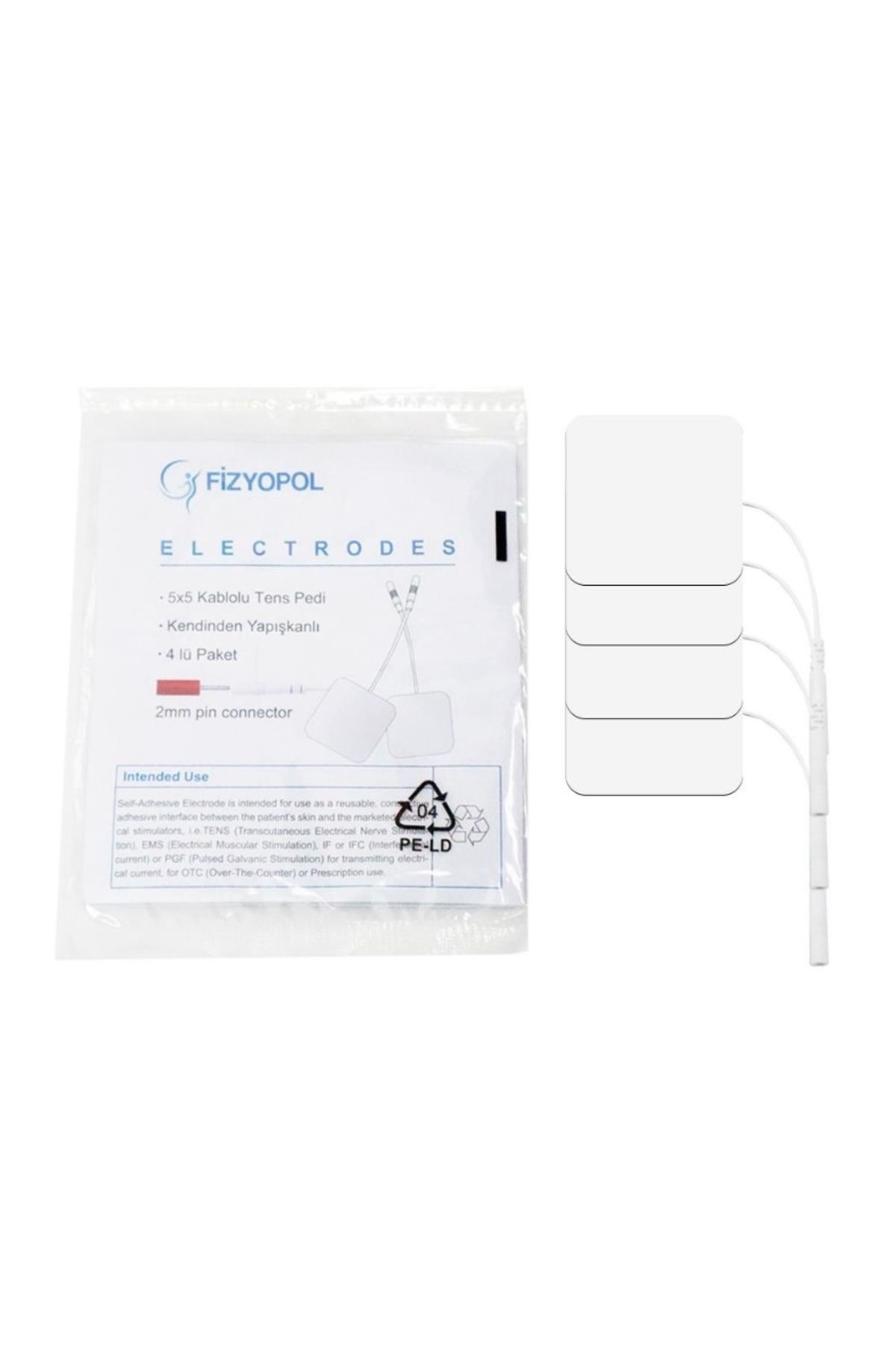 FİZYOPOL Tens Cihazı Kablolu Yedek Elektrot- 5x5 Tens Pedi 4 Lü Paket