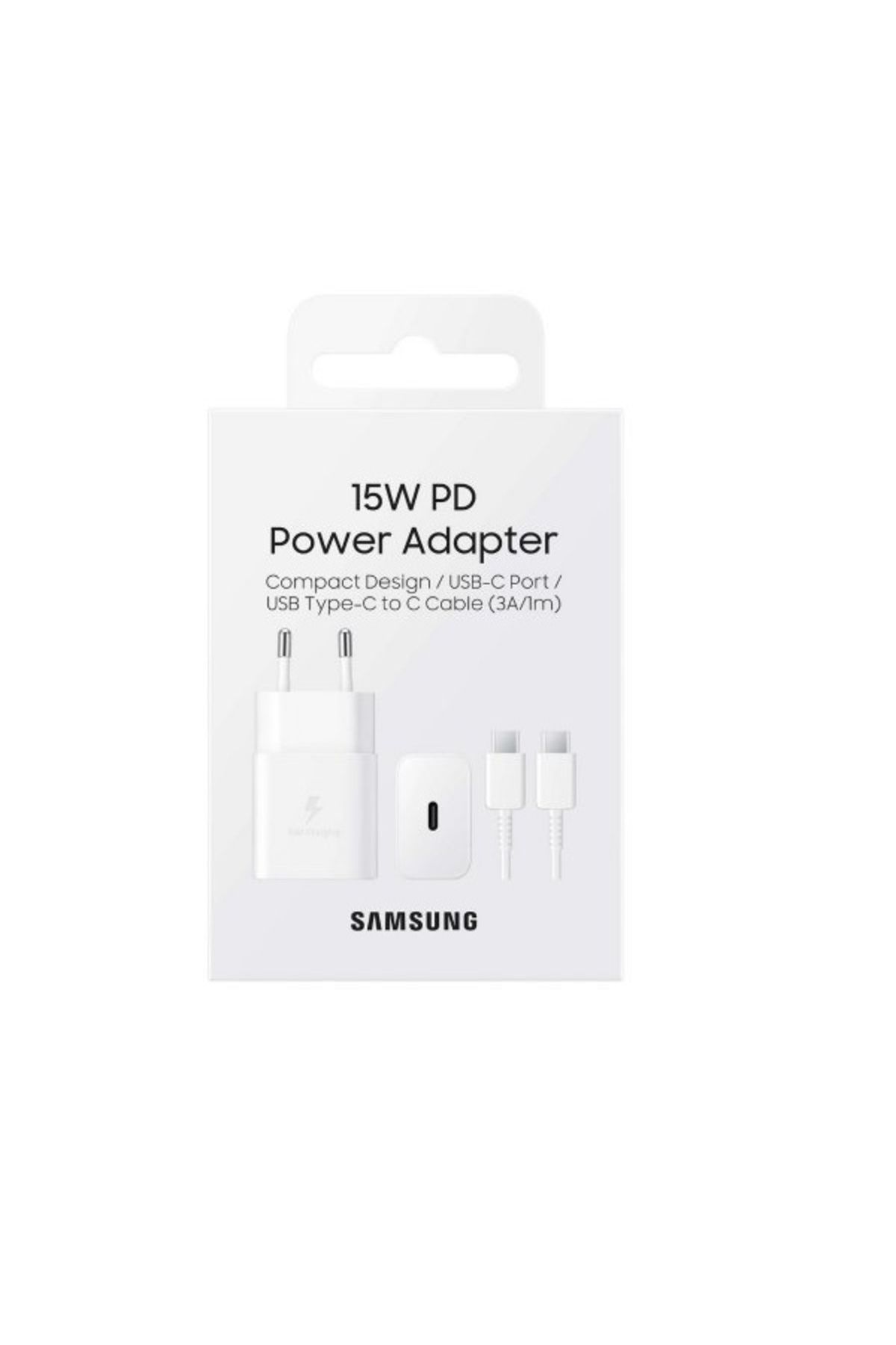 Samsung EP-T1510X 15W Hızlı Şarj Adaptörü Type-C Kablo Seti Beyaz