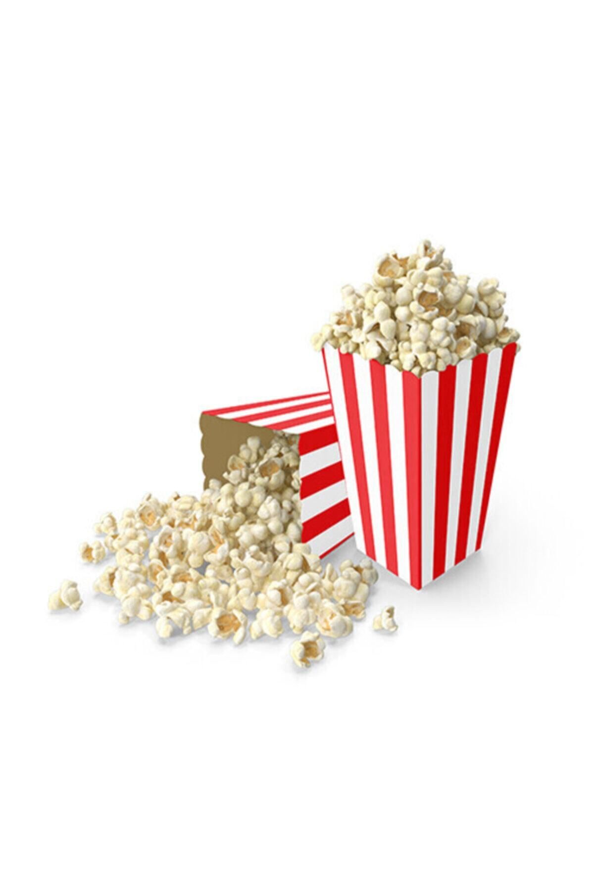 parti sürprizi Kırmızı Beyaz Çizgili Popcorn Mısır Kutusu 8 Adet