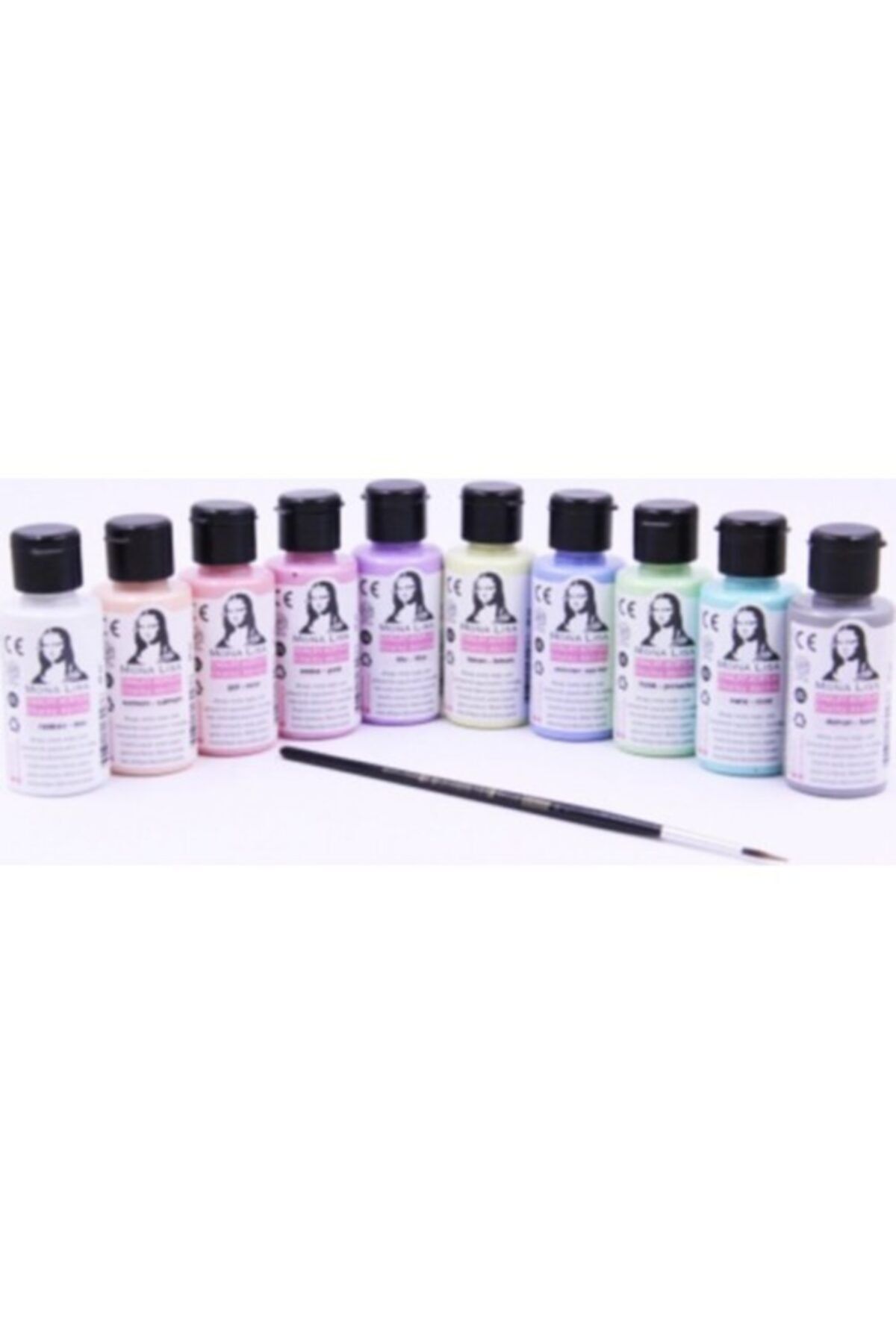Monalisa Chalky Akrilik 40ml Pastel Renkler (10 Renk) Fırça Hediyeli Set