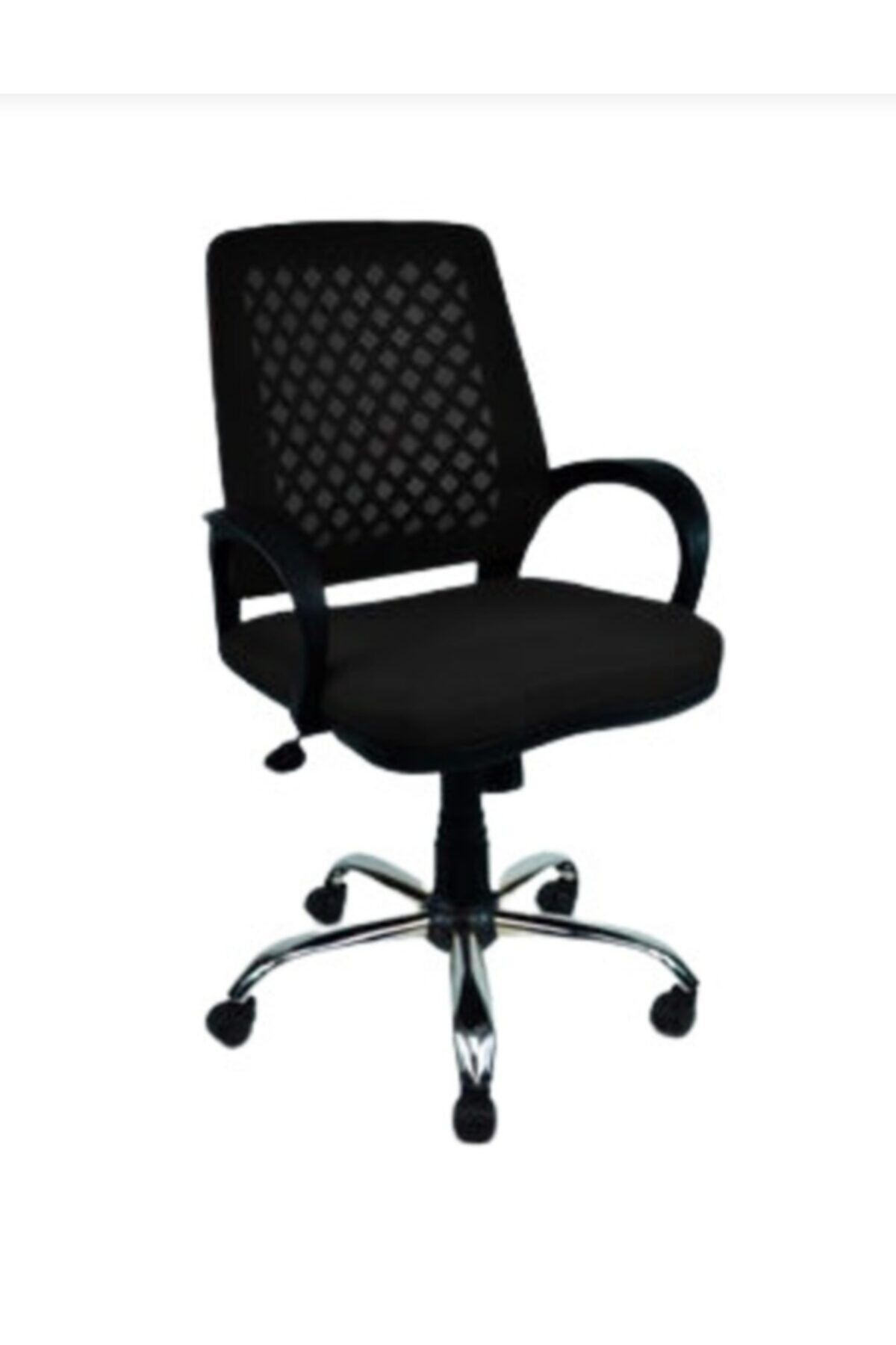 CLK Fileli Petek Ofis Büro Bilgisayar Koltuğu Sandalyesi Siyah Krom Ayak