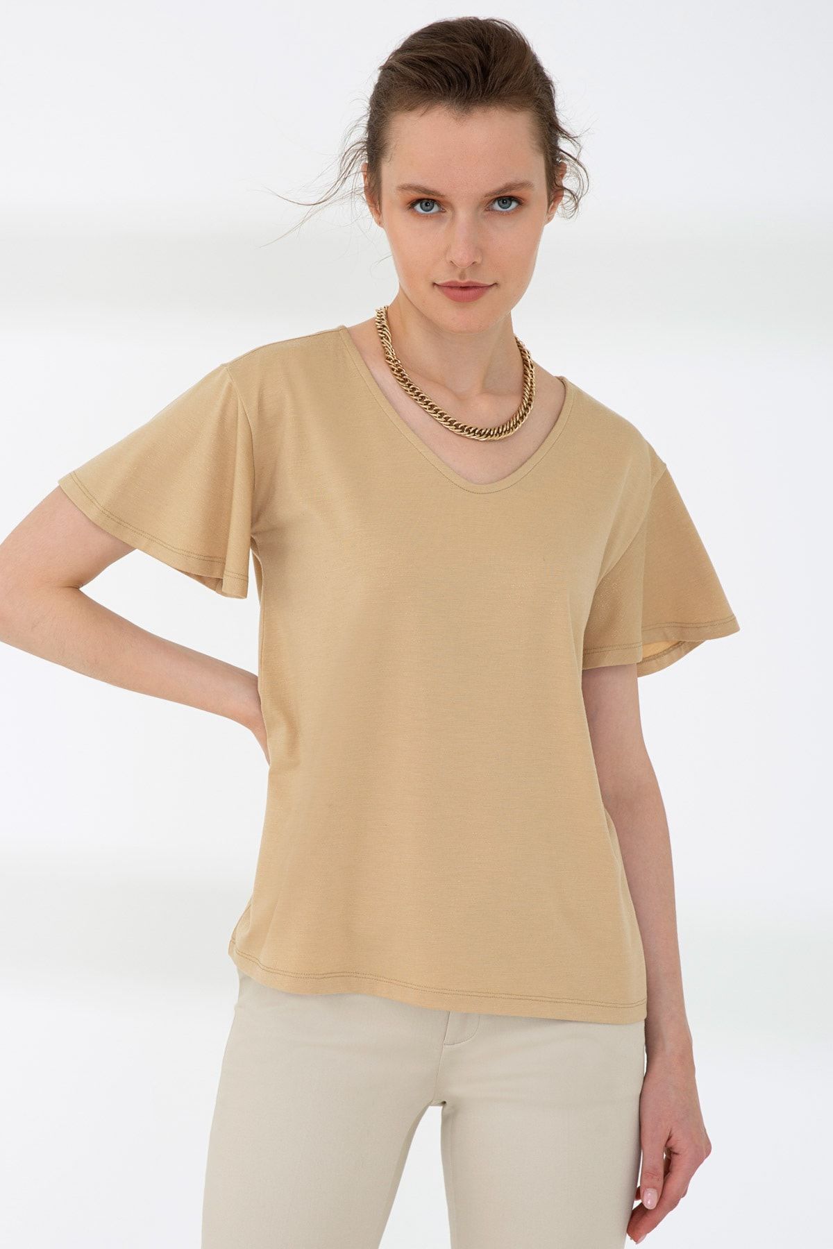 Pierre Cardin Acık Kahverengı Kadın T-Shirt G022SZ011.000.761886