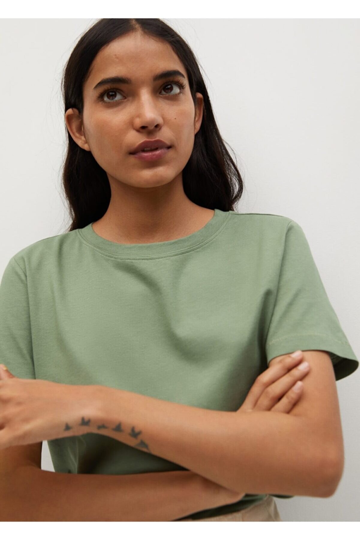 MANGO Kadın Organik Pamuklu Basic Tişört