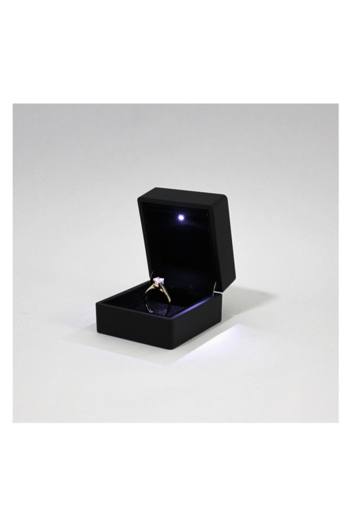 Entina Led Işıklı Pırlanta Yüzük Kutusu-siyah Takı/mücevher Kutusu