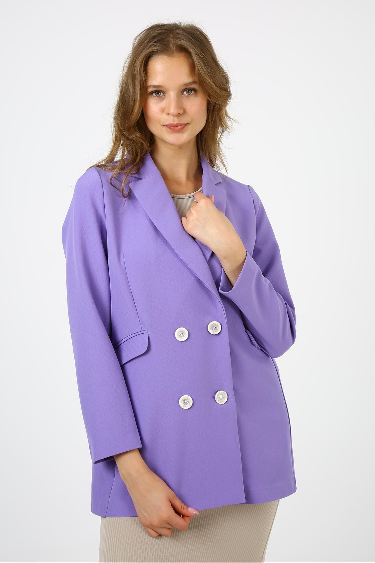 ALEXANDERGARDI Kadın Mor Blazer Ceket (b21-20400)