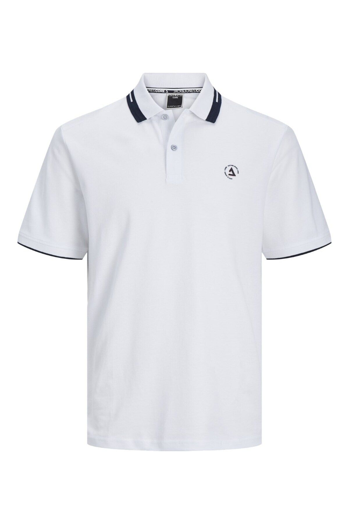 Jack & Jones Jcohass Logo Polo Ss Pls Erkek Beyaz Büyük Beden Tshirt 12257374-01