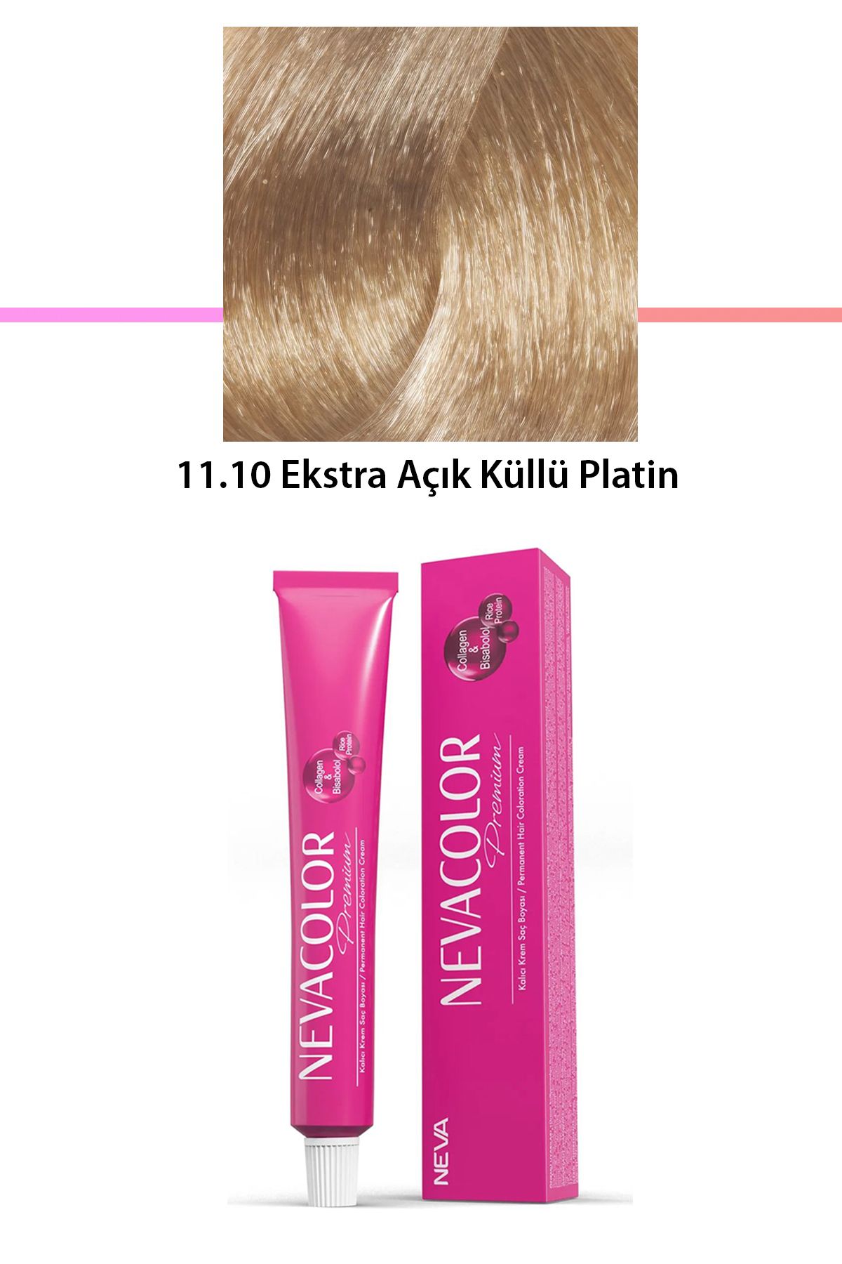 Neva Color Premium 11.10 Ekstra Açık Küllü Platin - Kalıcı Krem Saç Boyası 50 g Tüp