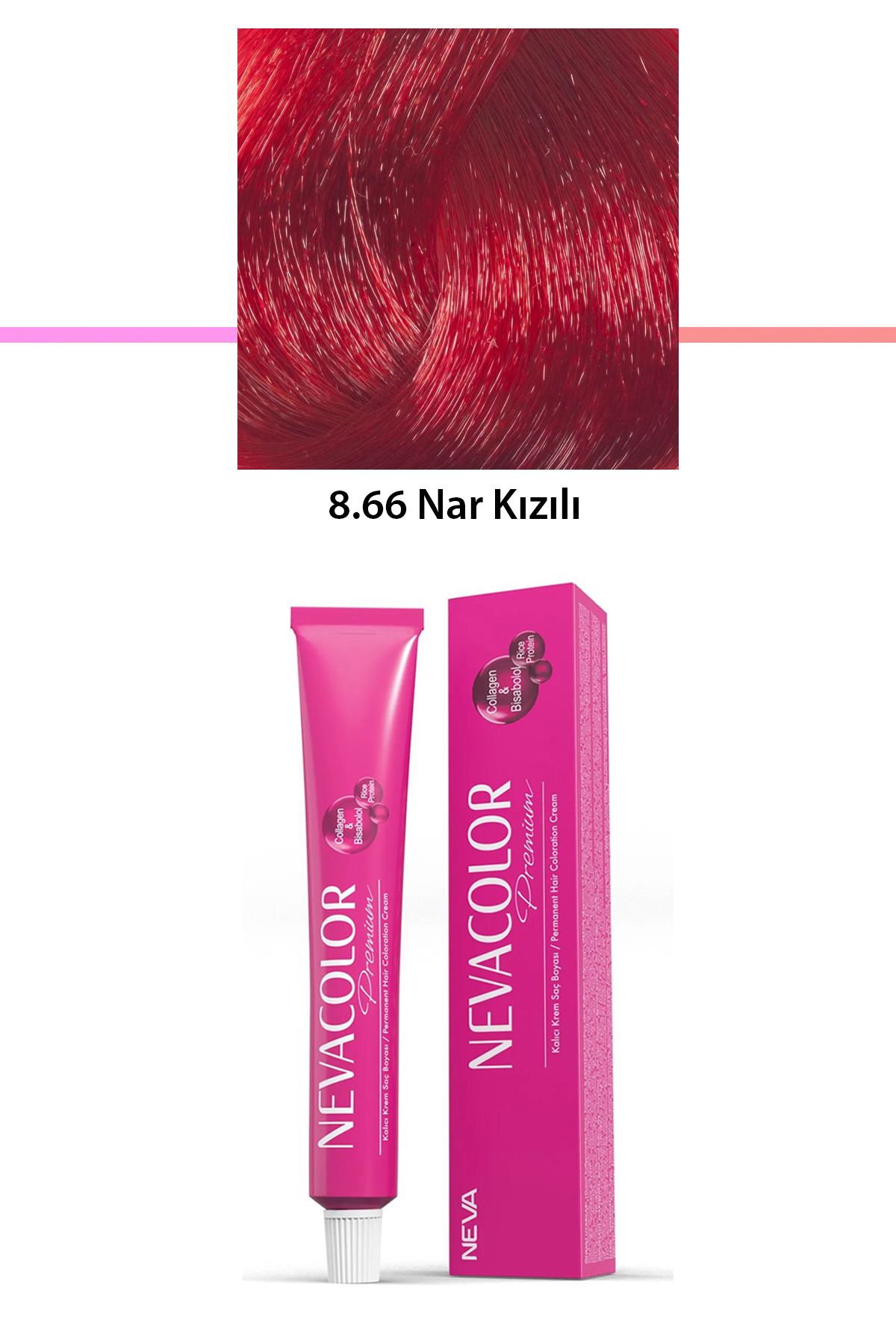 Neva Color Premium 8.66 Nar Kızılı - Kalıcı Krem Saç Boyası 50 g Tüp