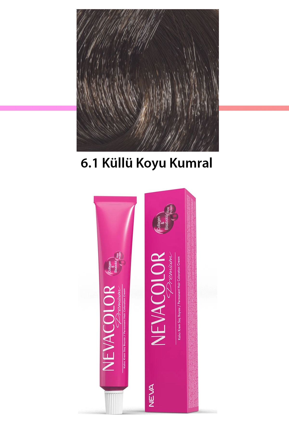 Neva Color Premium 6.1 Küllü Koyu Kumral - Kalıcı Krem Saç Boyası 50 g Tüp