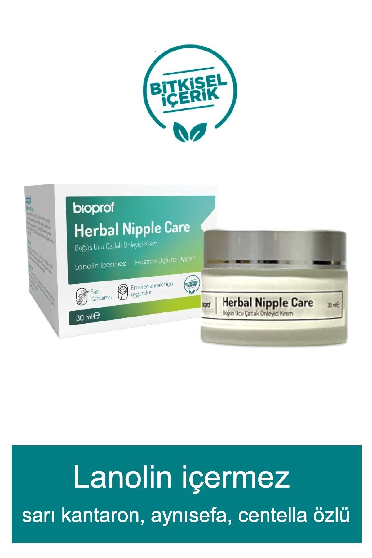 BİOPROF Herbal Nipple Care Doğal Bitkisel Göğüs Ucu Çatlak Önleyici Krem 30 Ml