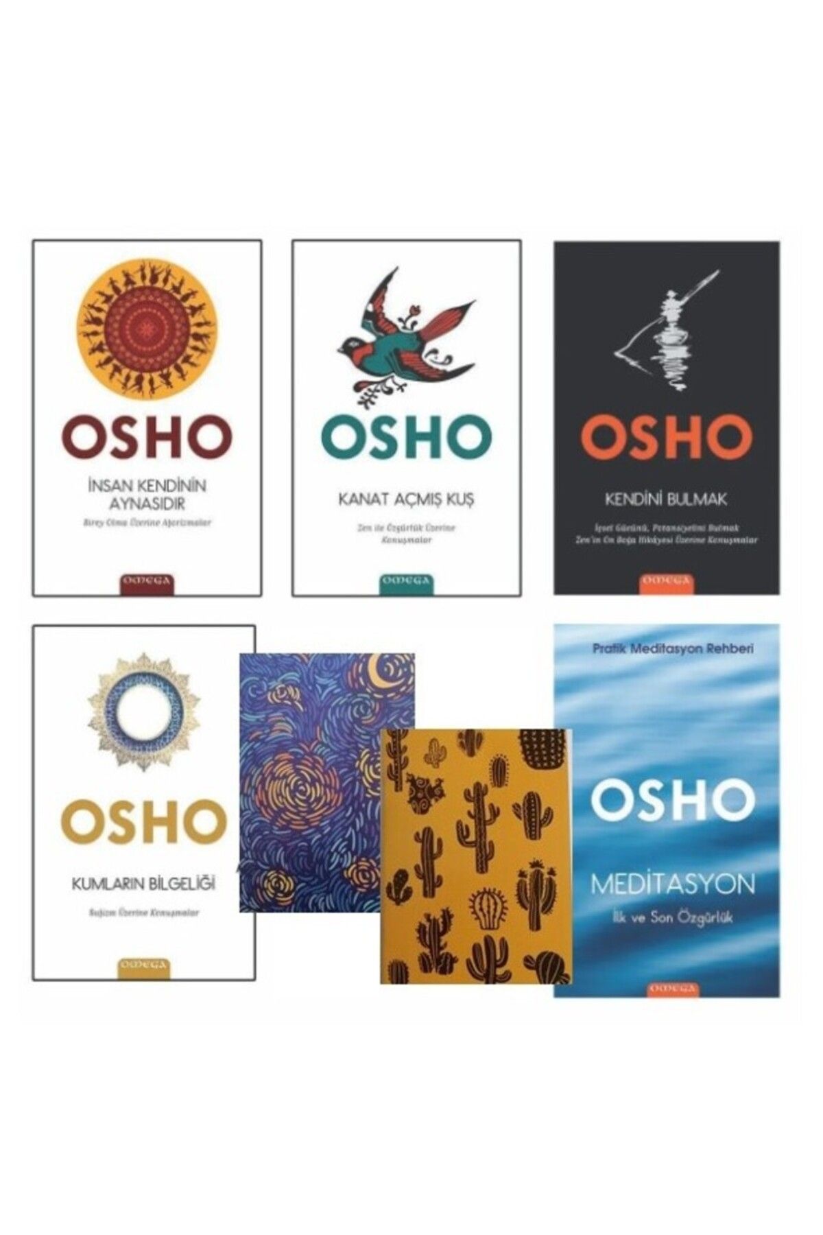 Omega Yayınları Osho - Insan Kendinin Aynasıdır - Kanat Açmış Kuş - Kendini Bulmak - Meditasyon Defter HEDİYE
