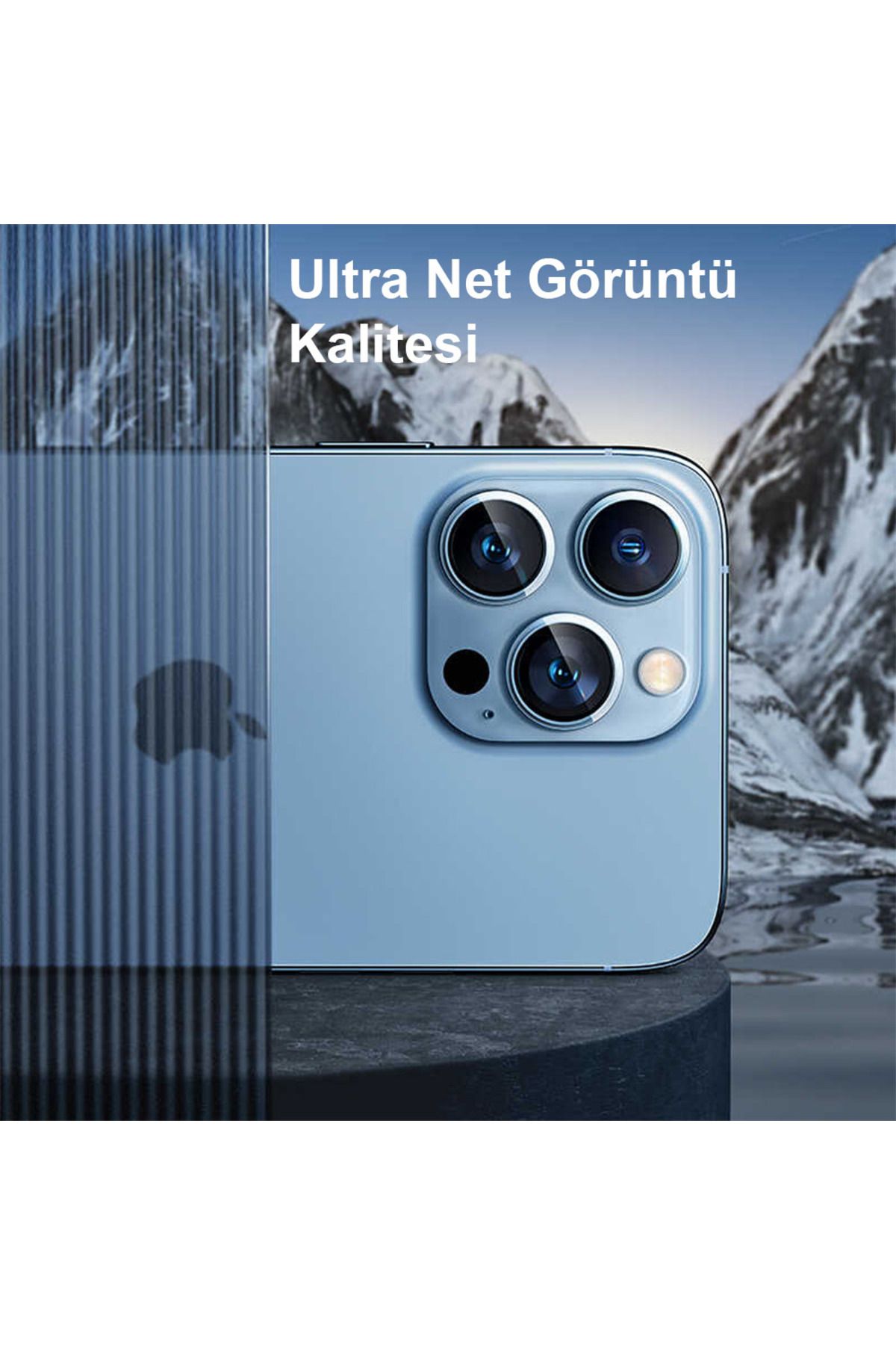 Lesja iPhone 13 Pro Uyumlu Ultra Premium Korumalı Darbe Önleyici Safir Cam Kamera Lens Koruyucu