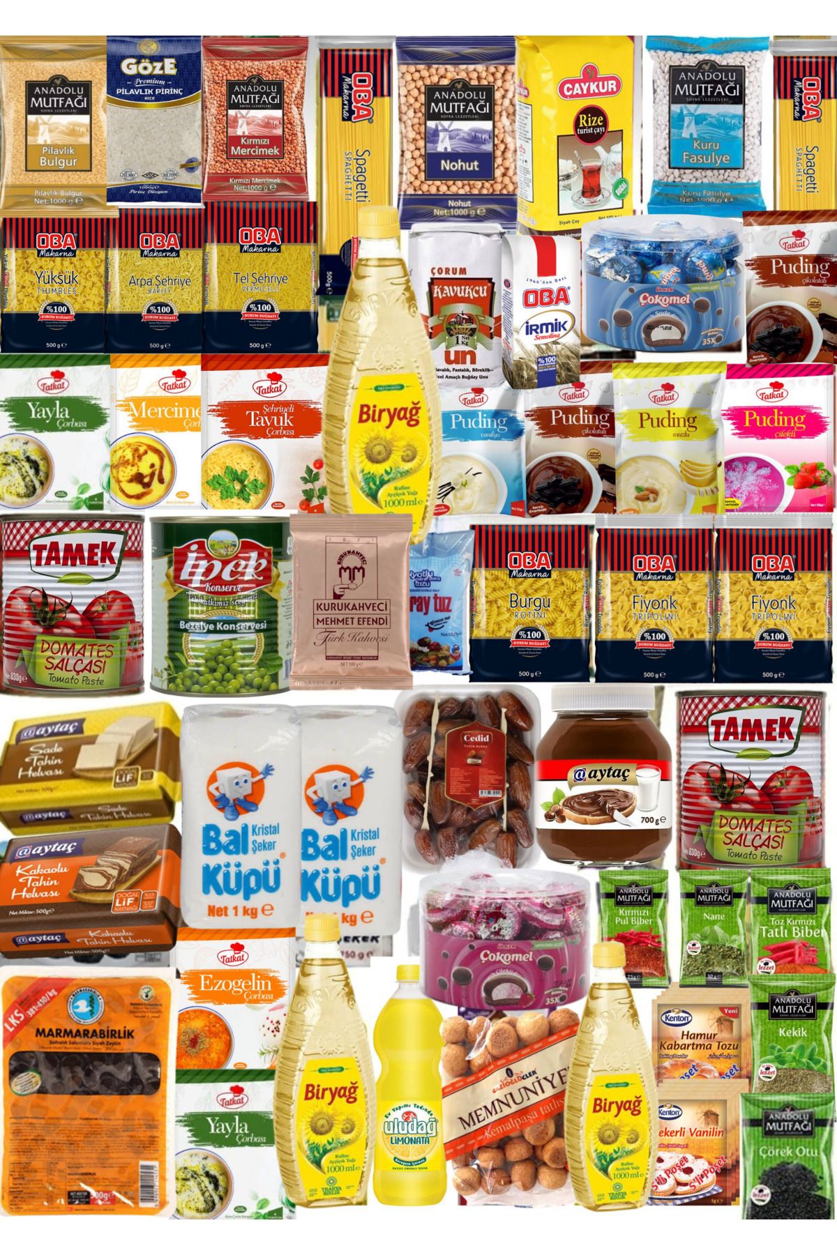 Biryağ Ramazan paketi kumanya yardım gıda erzak kolisi mega paket 52 parça ürün