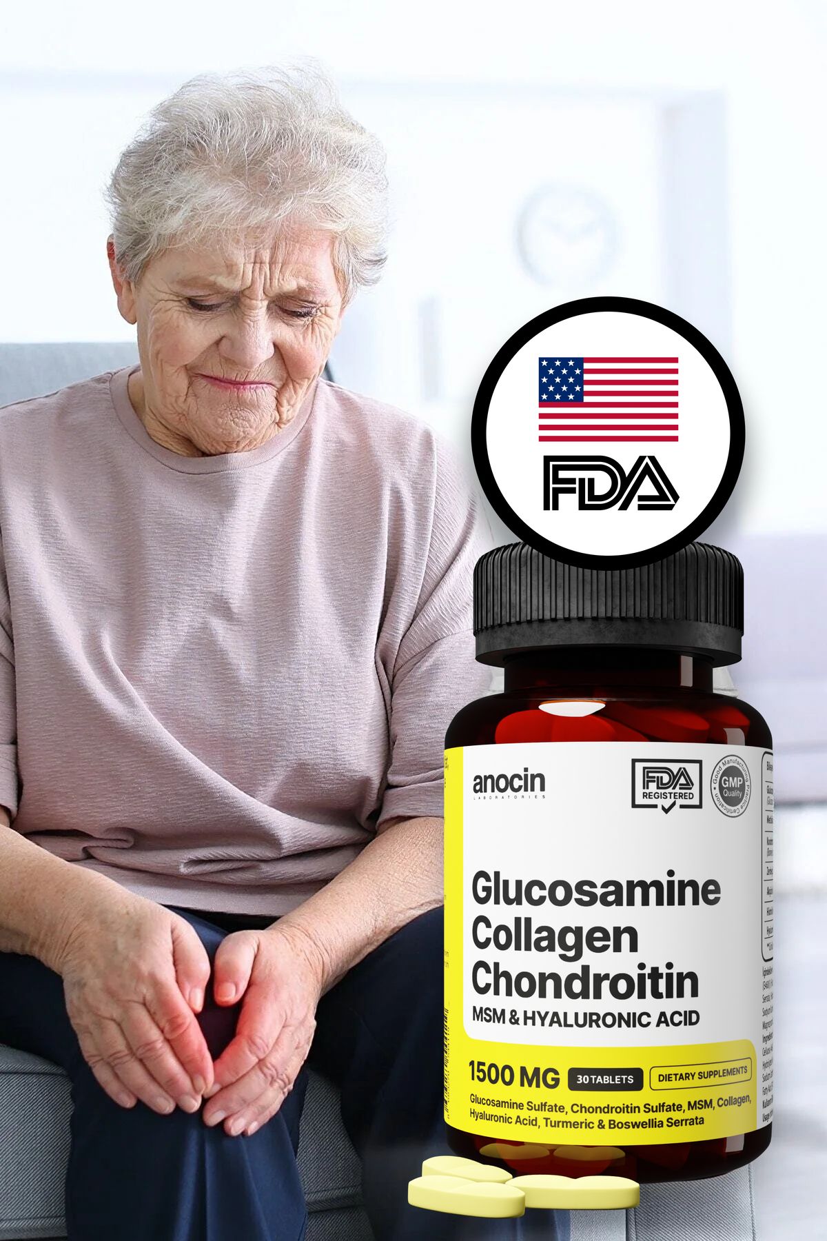 anocin Glucosamine Chondroitin Msm Kolajen Curcumin Tablet 1500 Mg Glukozamin Kondroitin Collagen