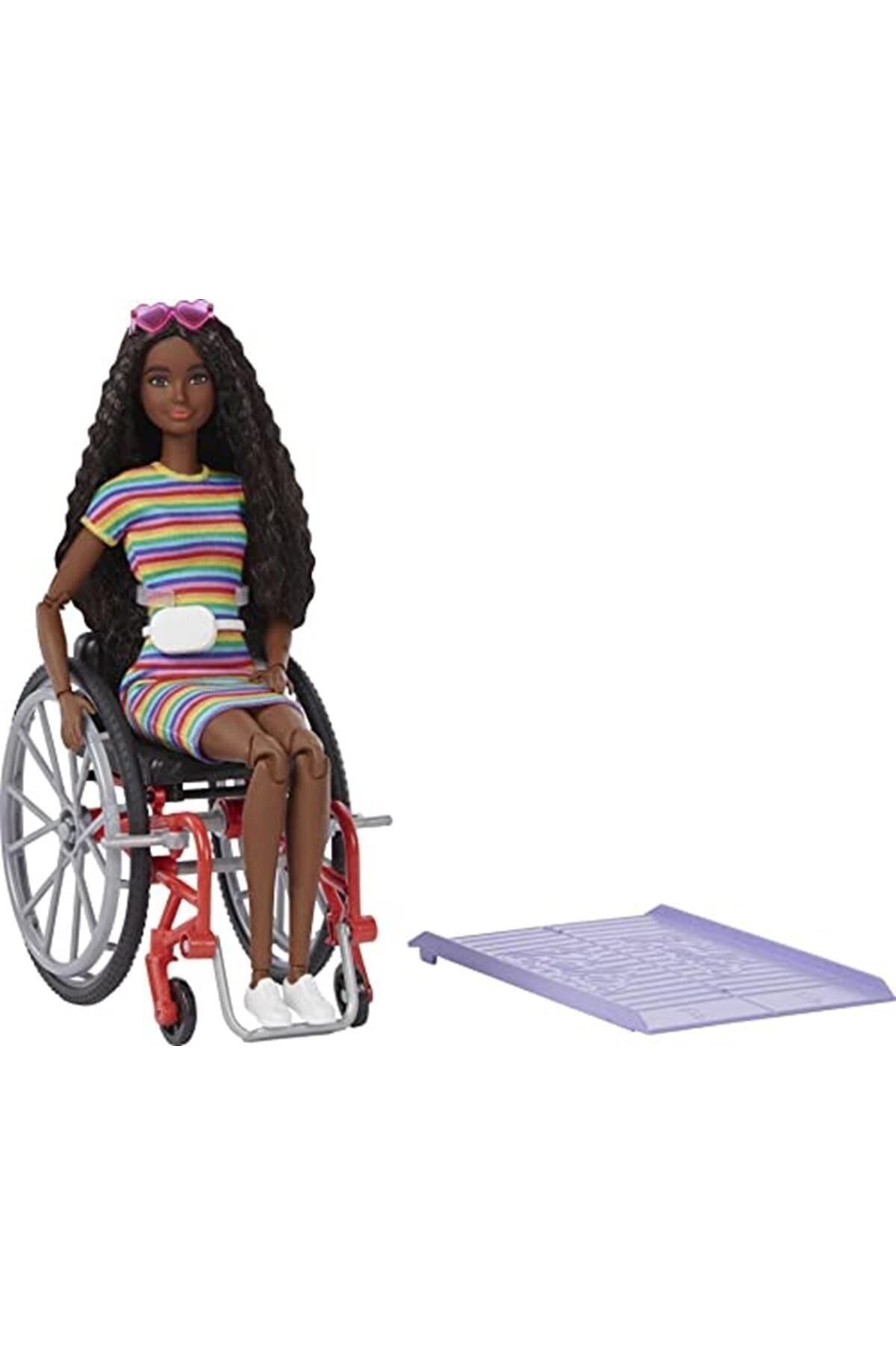 Barbie - Fashionistas Bebek # 166 Tekerlekli Sandalye Ve Kıvrılmış Esmer Saçlı