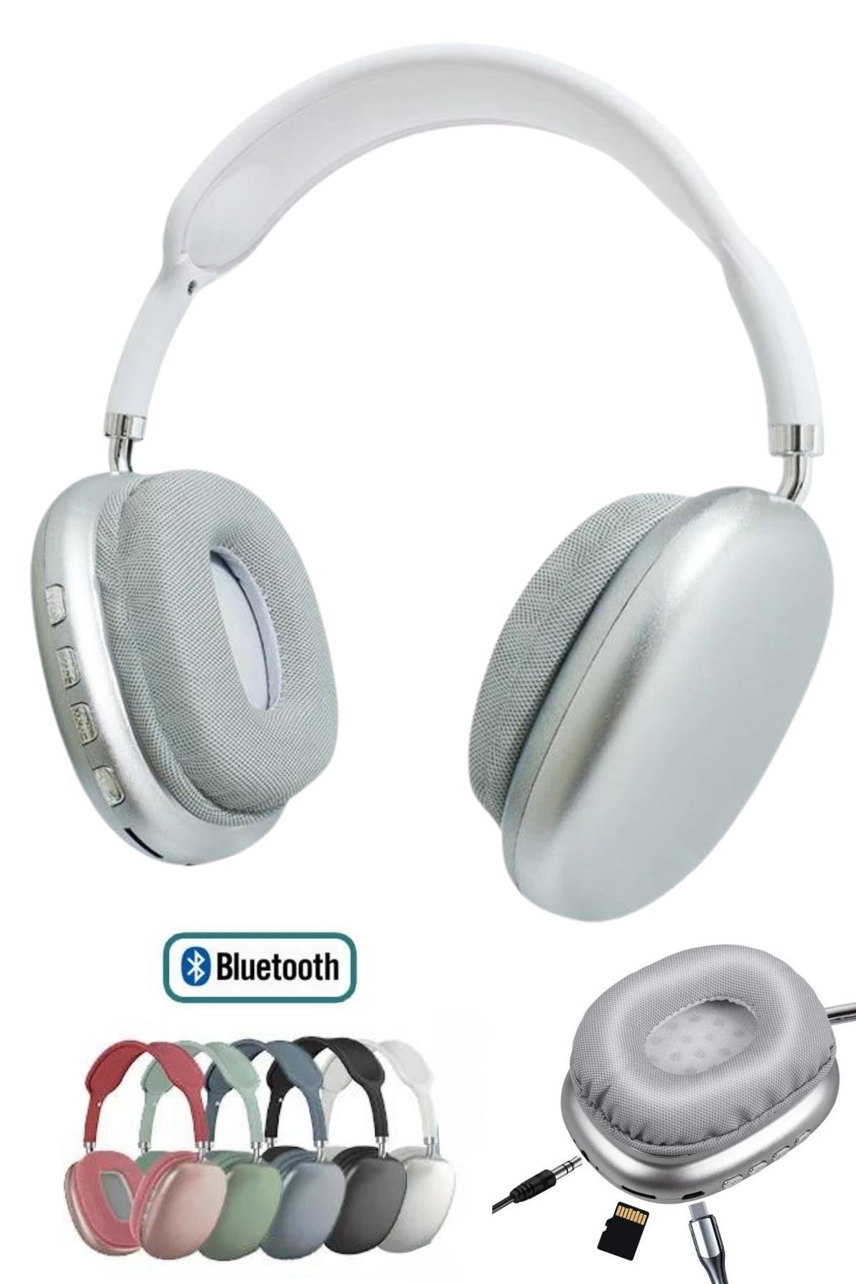 Favors Katlanabilir Kulaküstü Kablosuz Bluetooth Kulaklık BT5.0 Sd Kart / Aux Girişi Özellikli P9 Kulaklık