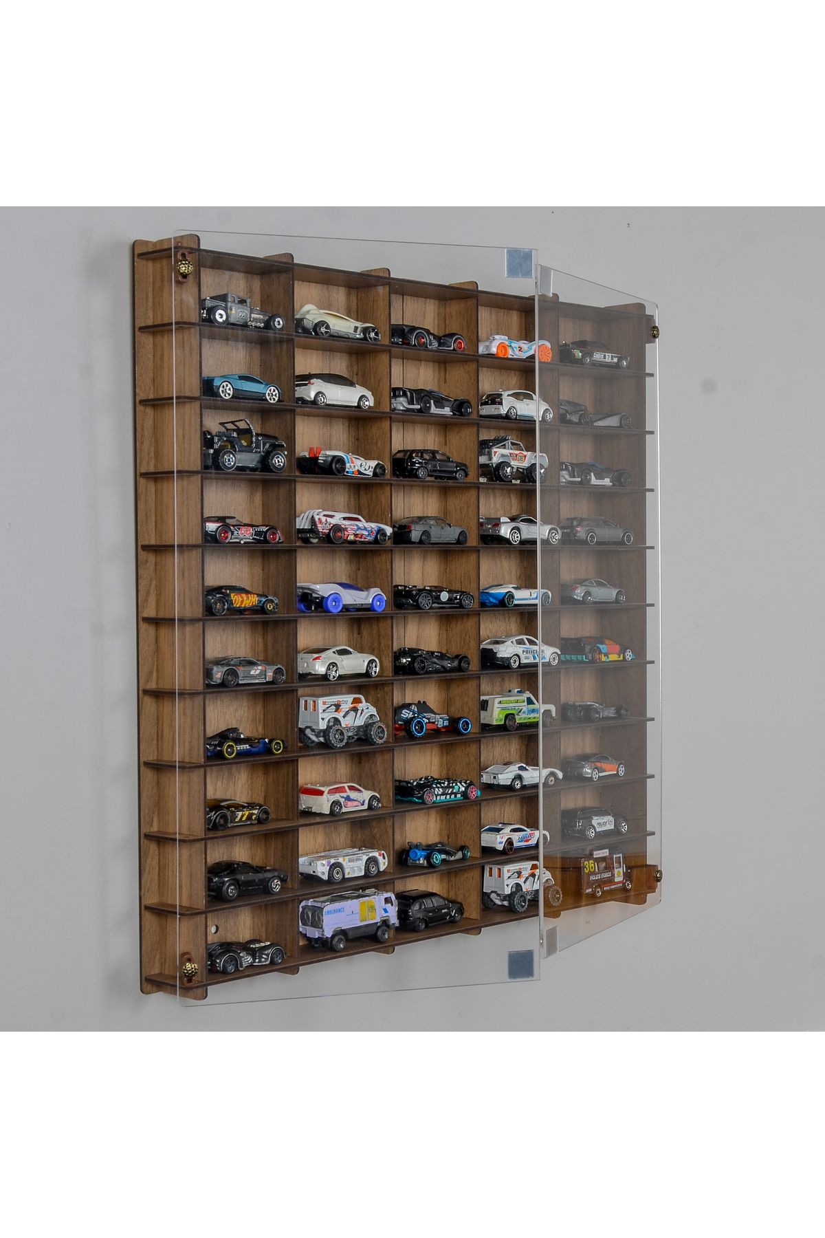 YUSRADESİGNART Pleksi Kapak 1/64 Hotwheels Matchbox Oyuncak Hobi Koleksiyon Model,Akrilik Kapaklı Araba Rafı