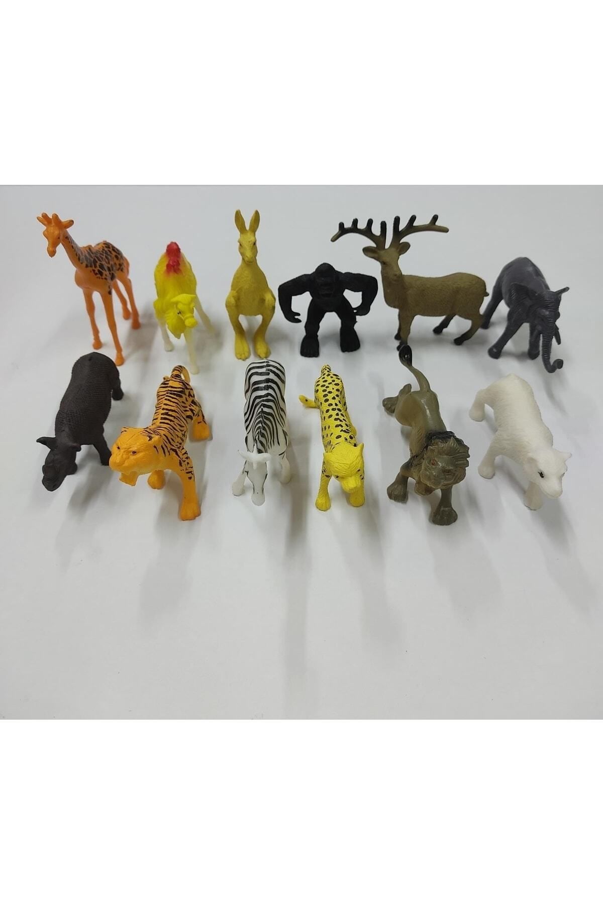 Tower Toys 12 Li Vahşi Hayvanlar Orman Hayvanları Poşetli Hayvan Seti Kaliteli Dolu Plastik Hayvan Seti