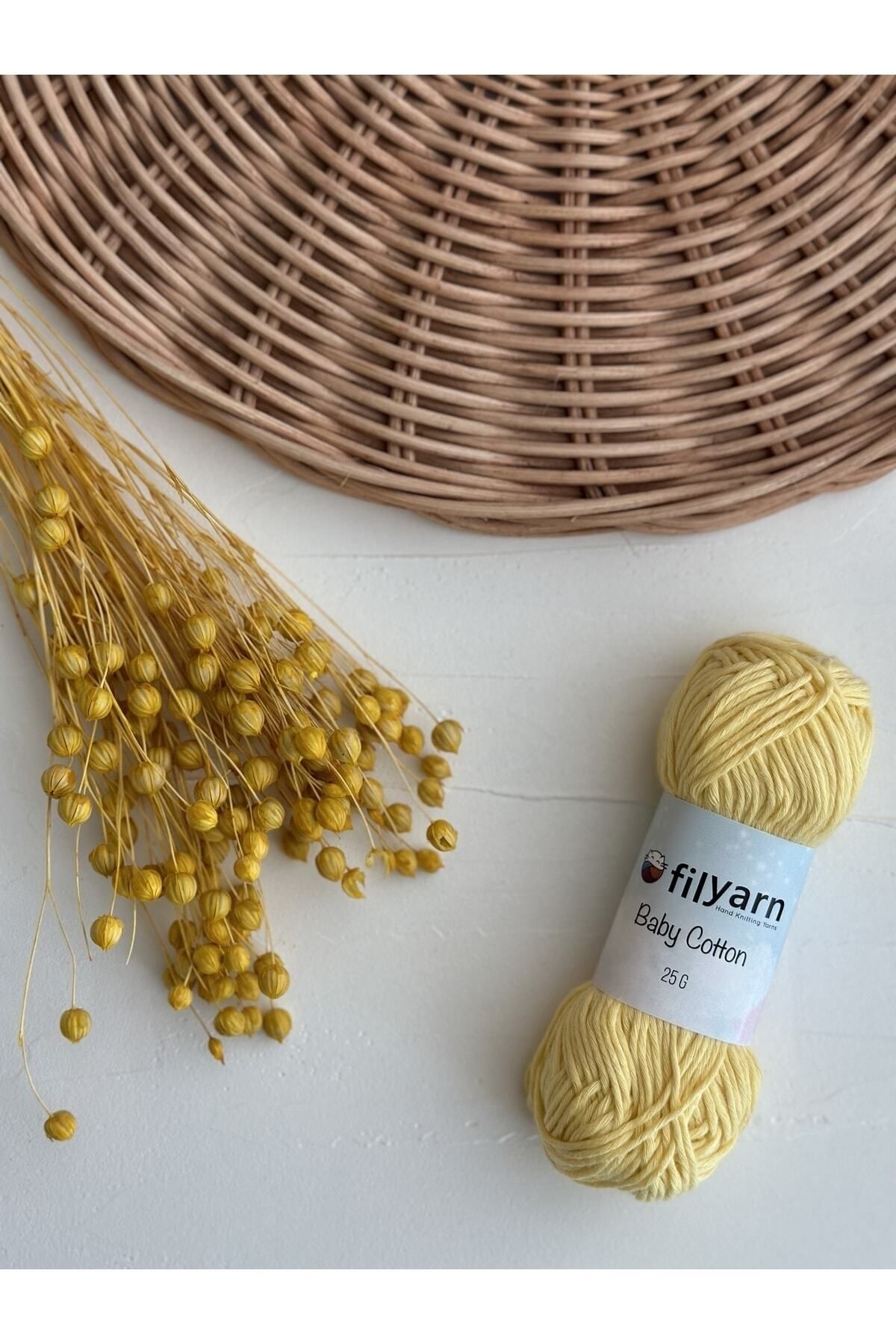 Filyarn Baby Cotton %100 Pamuklu Punch, Örgü, Amigurumi 25 Gr Cotton İp - liom sarısı