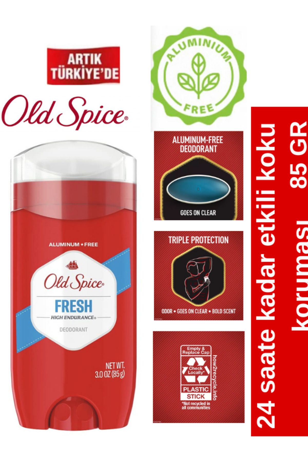old Spice Old Spice Fresh 24 Saat Etkili 0 Aluminum Roll-on Deodorant ...