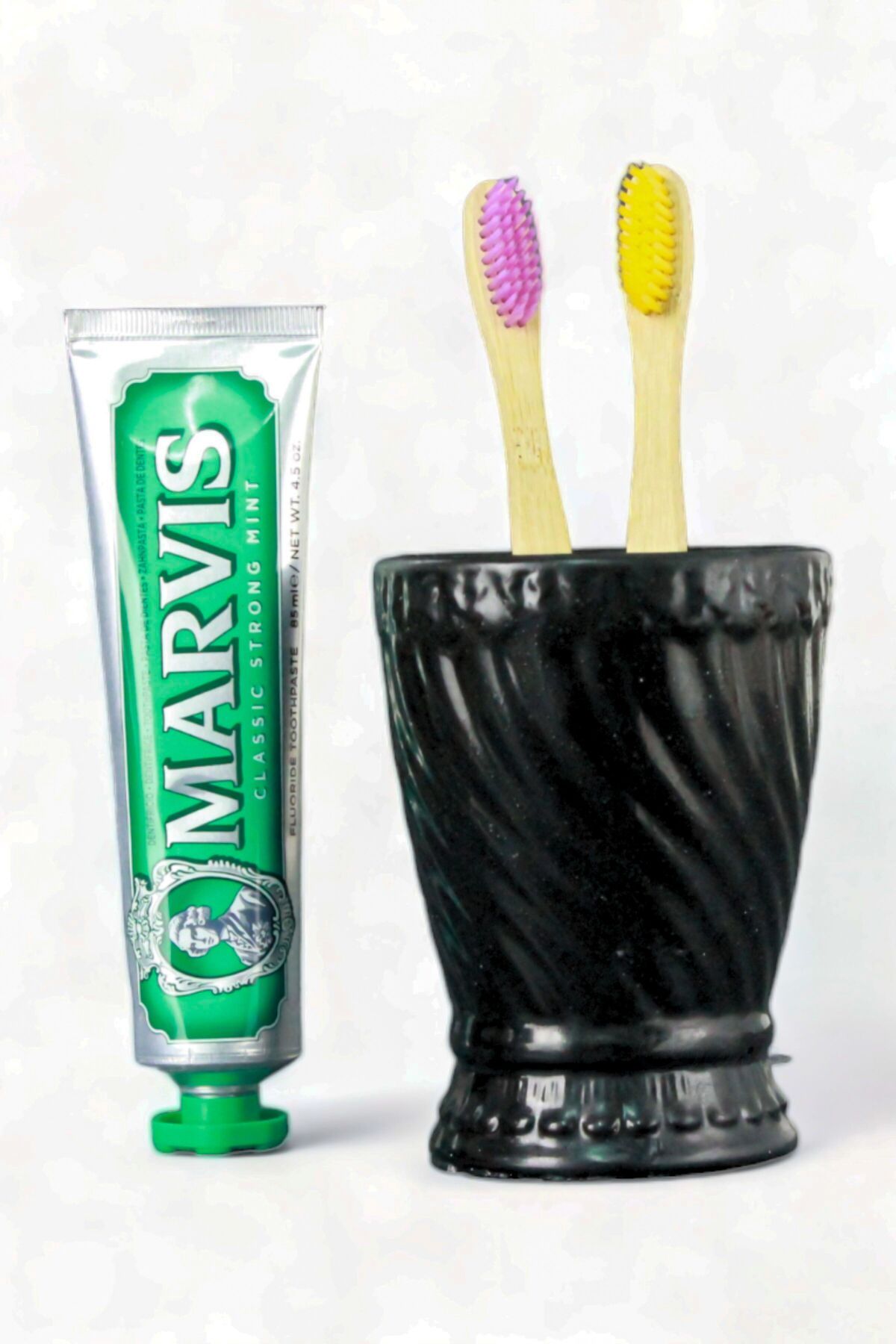 Evene Diş Fırçalığı Diş Fırçalık Diş Fırçası Standı Diş Fırçası Tutucu Siyah Model 14