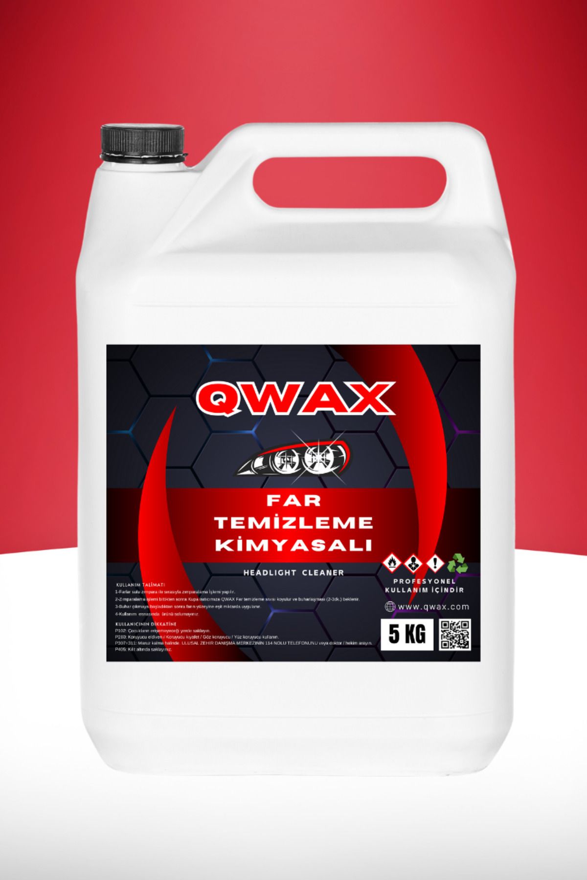 QWAX Buharlı Oto Araç Far Parlatma Ve Temizleme Kloroform Sıvısı Kimyasal Solüsyonu 5 Kg